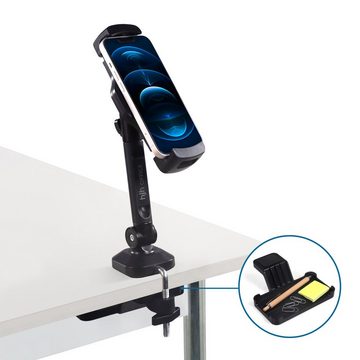 hjh OFFICE Handy & Tablet Halterung FLEXMOBI III Handy-Halterung, (stabil, Halterungsarm um 360° drehbar und 180° neigbar)