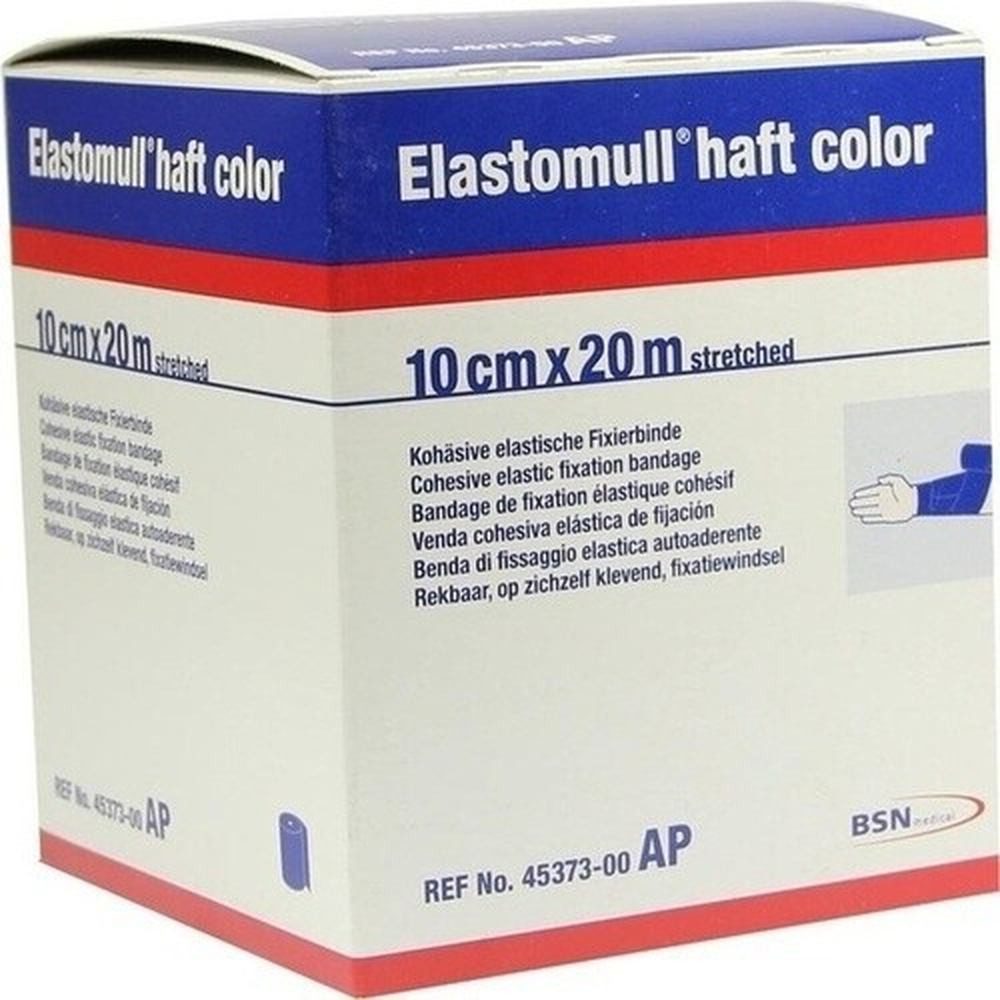 Elastomull Bandage ELASTOMULL haft color 10 cmx20 m Fixierb.blau 1 Stück