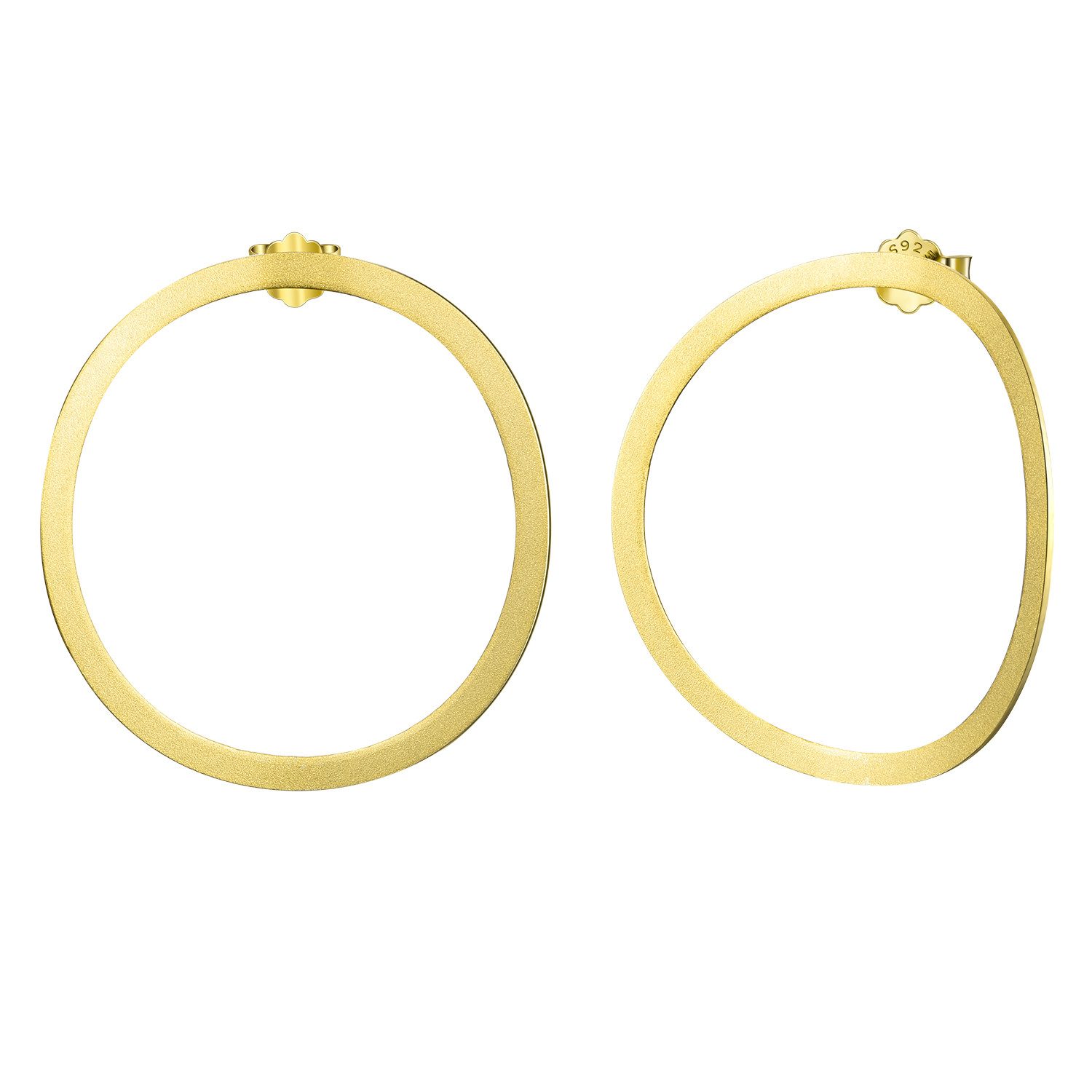 Runde Perlé Paar Ohrstecker großer Kreis Ohrstecker matt, handgefertigte ge günstig online kaufen