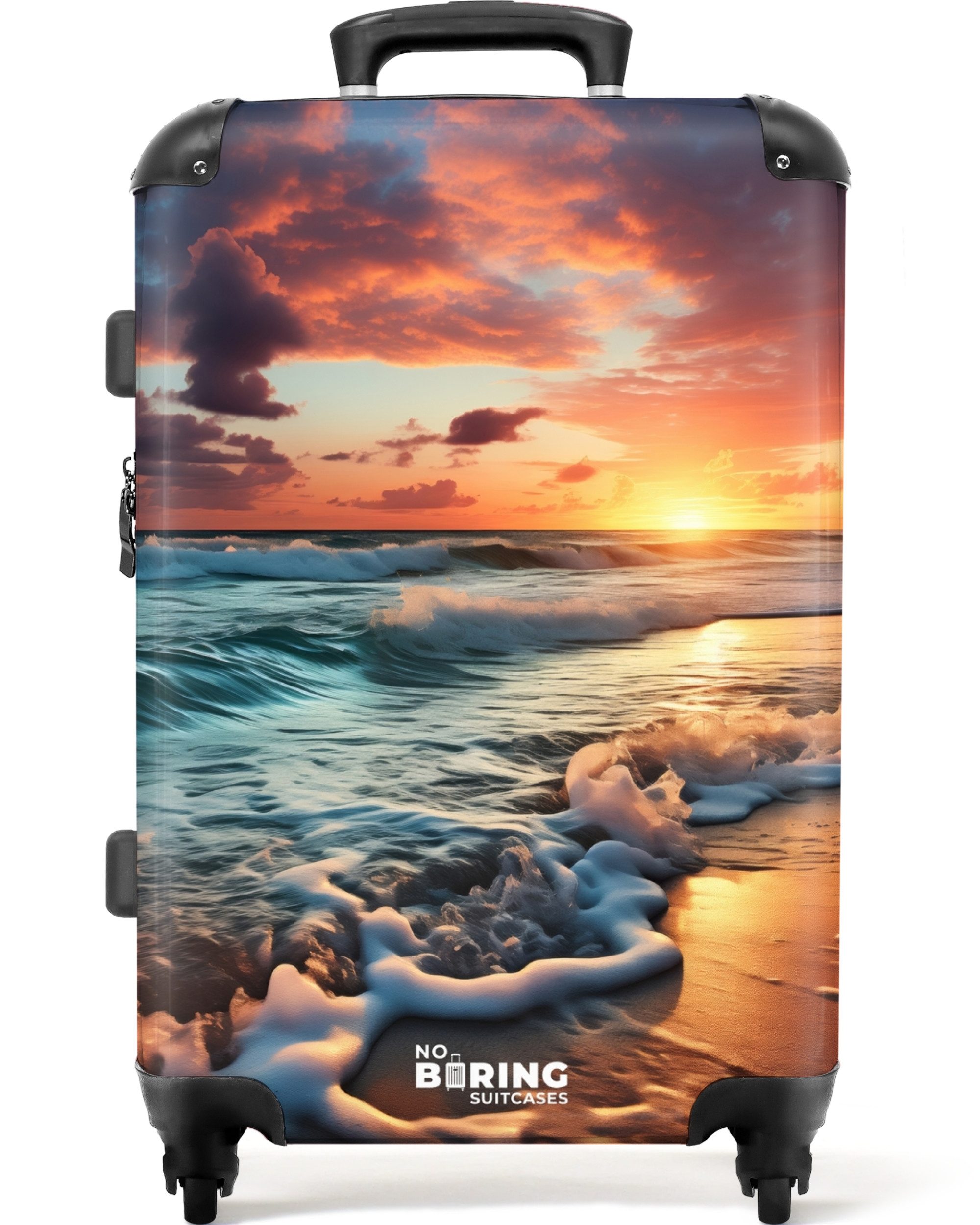 NoBoringSuitcases.com© Hartschalen-Trolley mit leuchtende Räder - Gewelltes günstig online kaufen