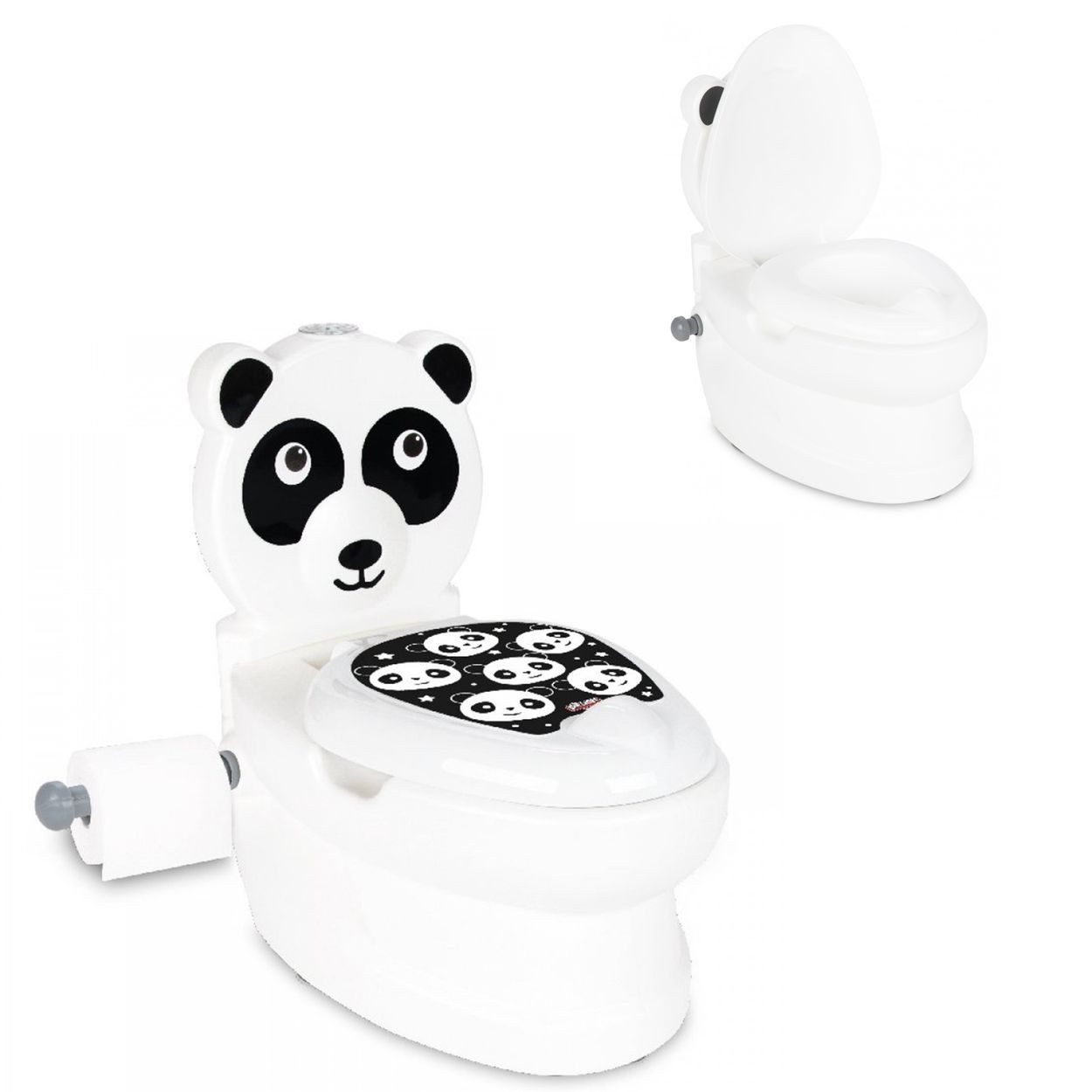 Pilsan Töpfchen Panda 07561, Toilettenpapierhalter, Musik, Licht, Klappdeckel, rutschfeste Basis