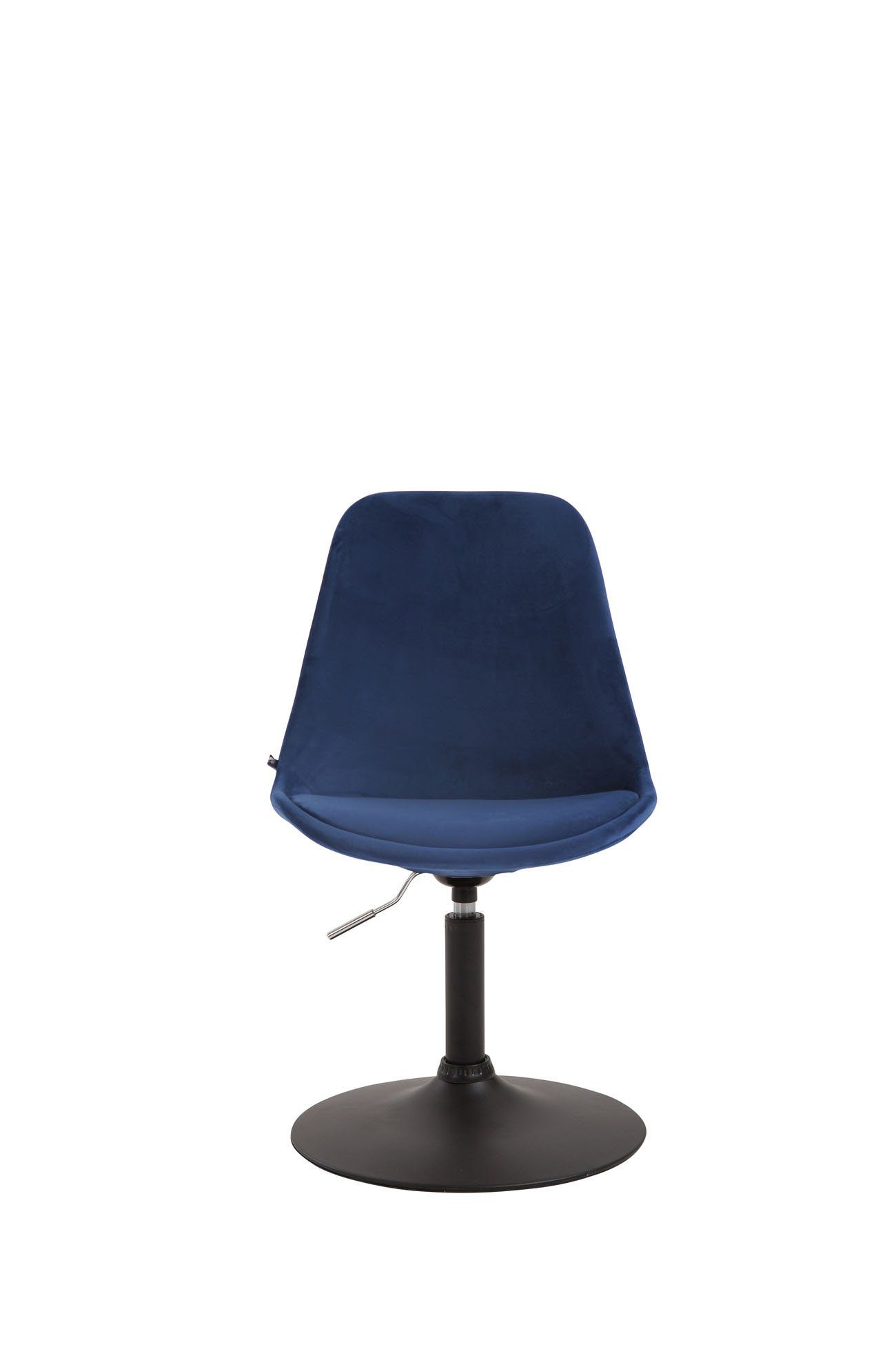 TPFLiving Esszimmerstuhl Mavic mit hochwertig - Sitzfläche schwarz Wohnzimmerstuhl Metall - (Küchenstuhl Konferenzstuhl Polsterstuhl), - gepolsterter Esstischstuhl Samt - Gestell: blau Sitzfläche: 