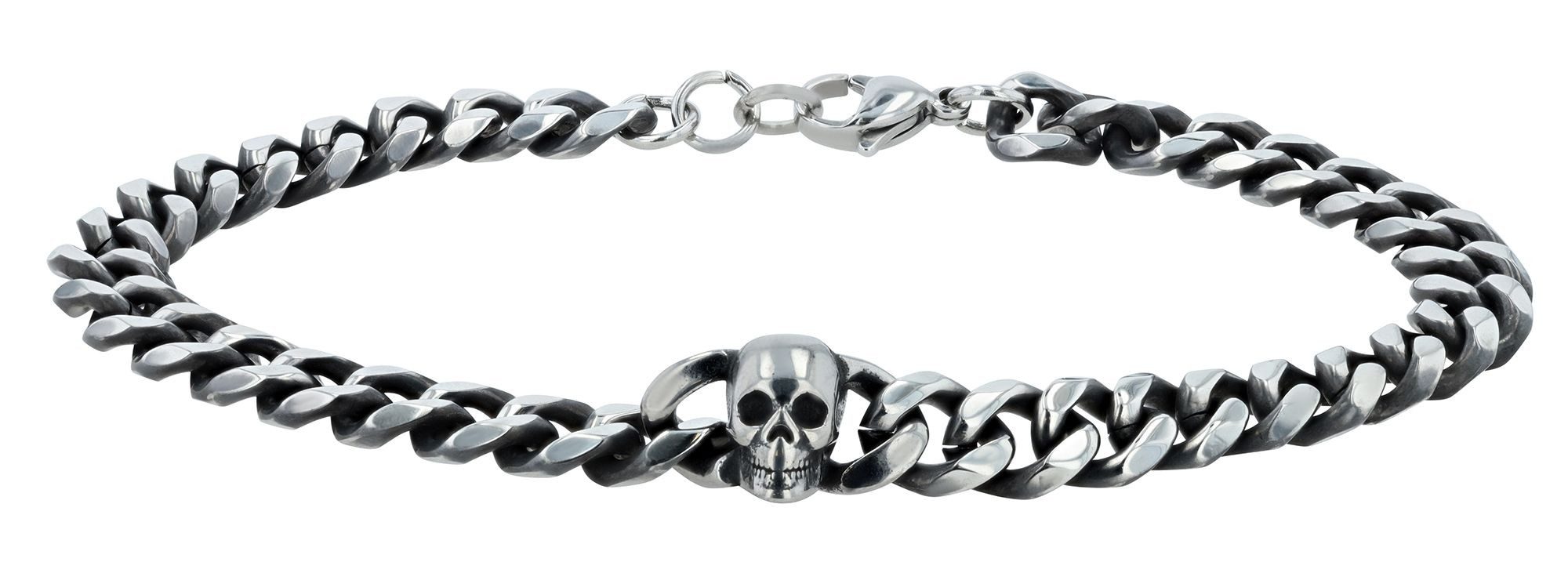 AKZENT Armband Alaric Akzent Panzerarmband "Alaric" mit Totenkopf, Edelstahl (Einzeln)
