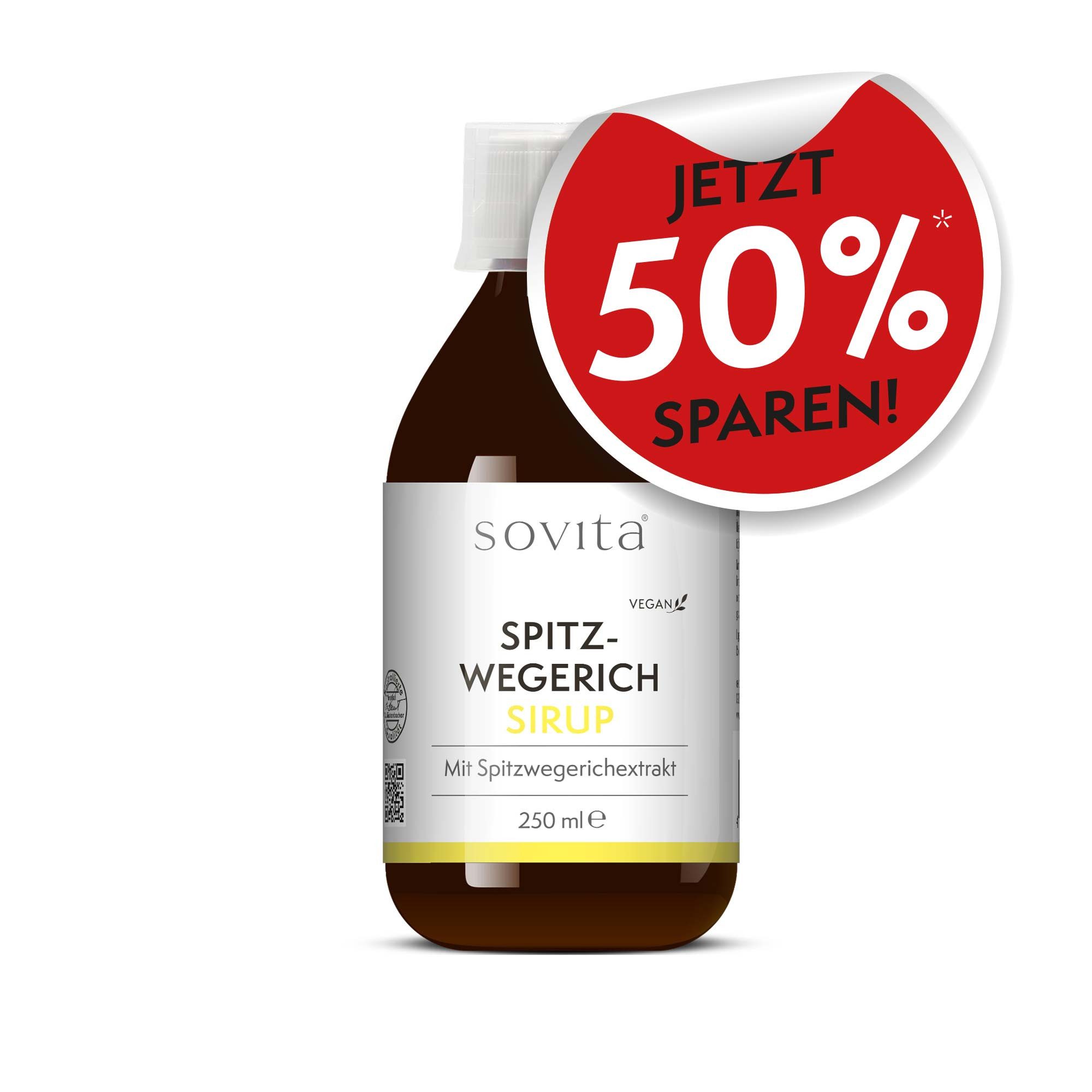 Ascopharm sovita Spitzwegerich Sirup, 250 ml mit Extrakt und Pfefferminzöl vegan 1, 1 er