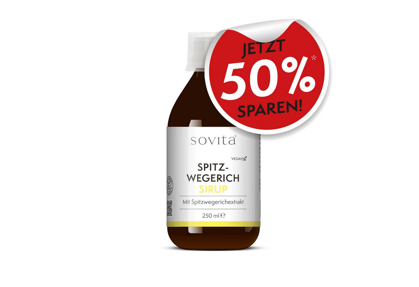 Ascopharm sovita Spitzwegerich Sirup, 250 ml mit Extrakt und Pfefferminzöl vegan 1, 1 er