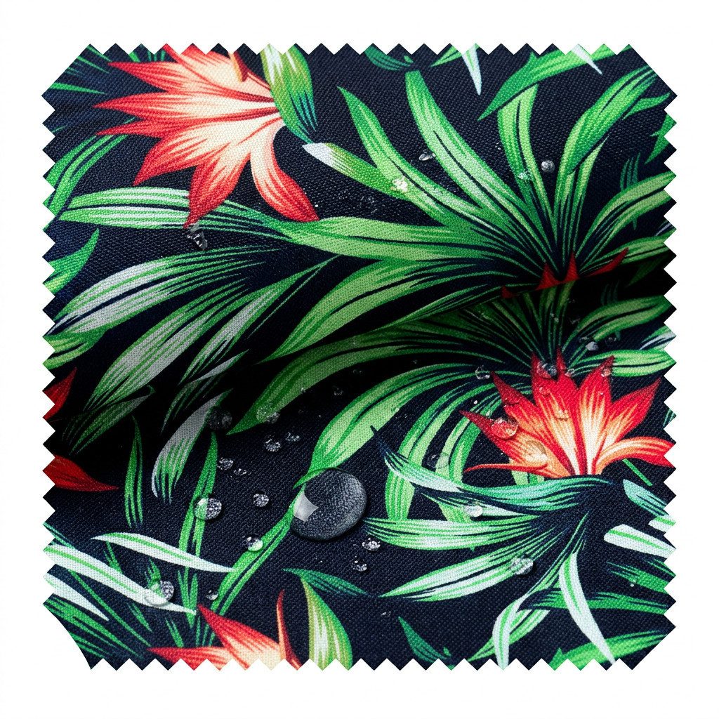 novely® Stoff OXFORD 210D D139 Tropic Blumen Printstoff Outdoor, Wasserabweisend, Outdoor, Meterware, 1lfm