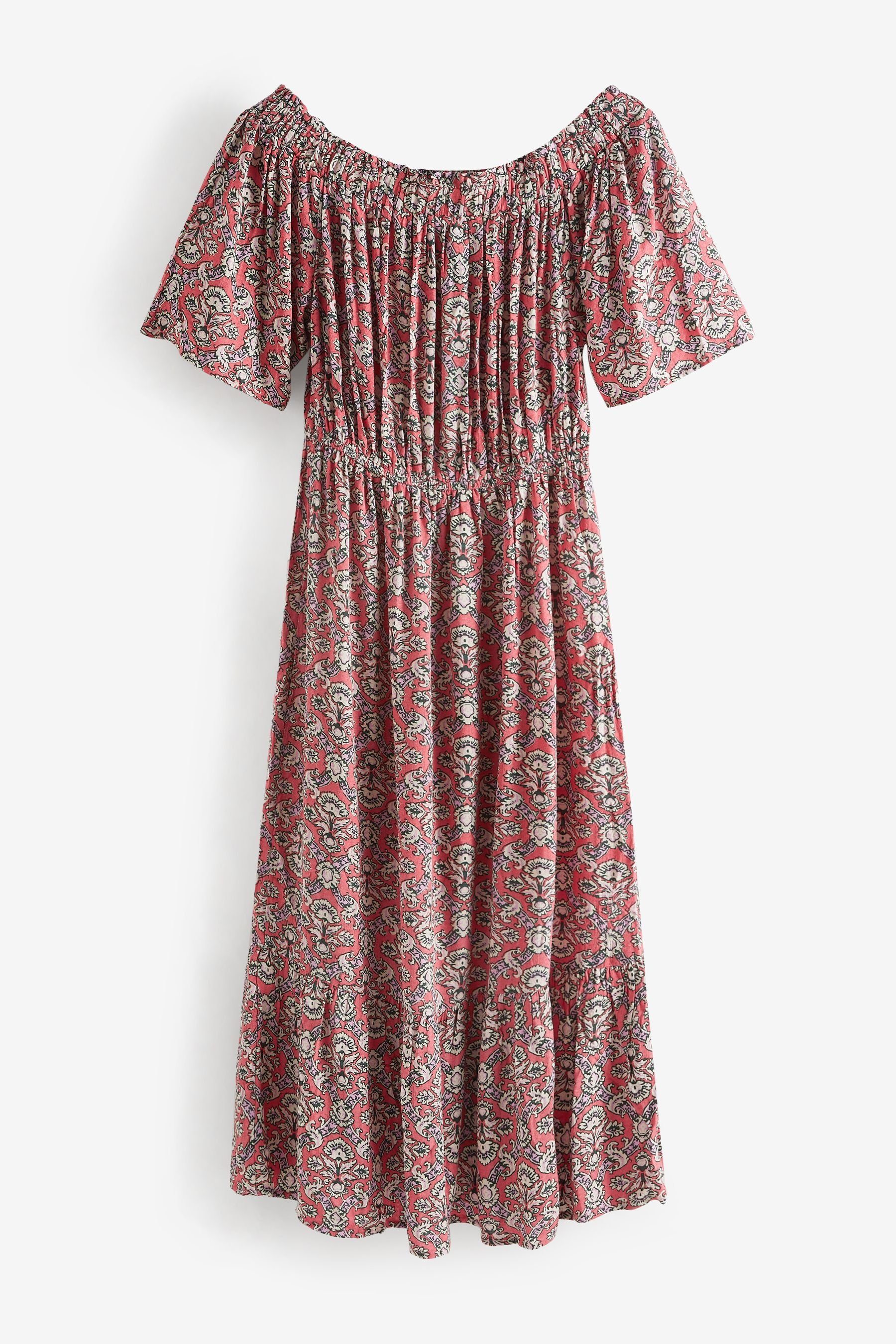 Floral Schulterfreies (1-tlg) Bandeaukleid Kleid – Next Pink Petite
