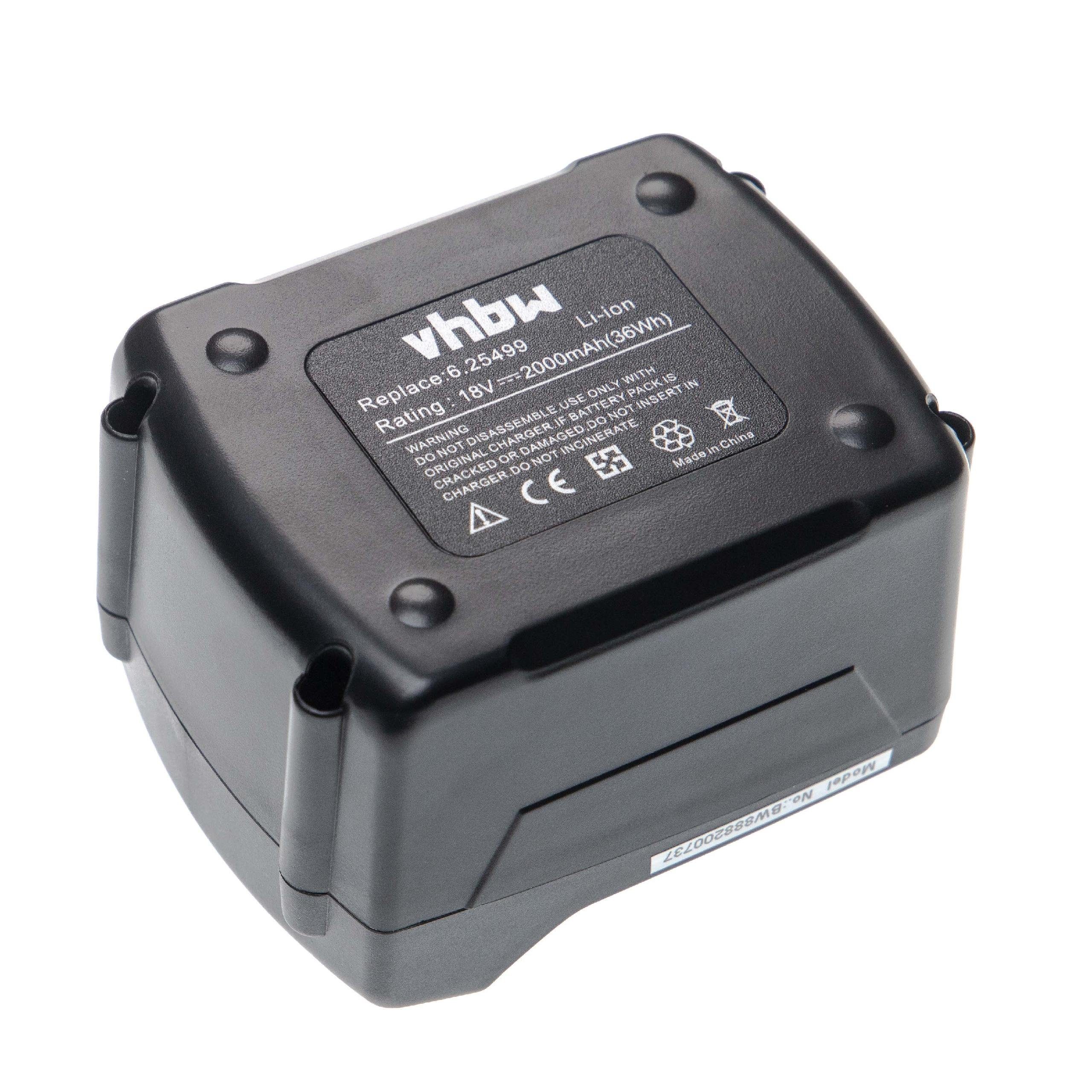 Quadrix kompatibel mit 2000 mAh vhbw Starmix L Akku Li-Ion V) 18V (18