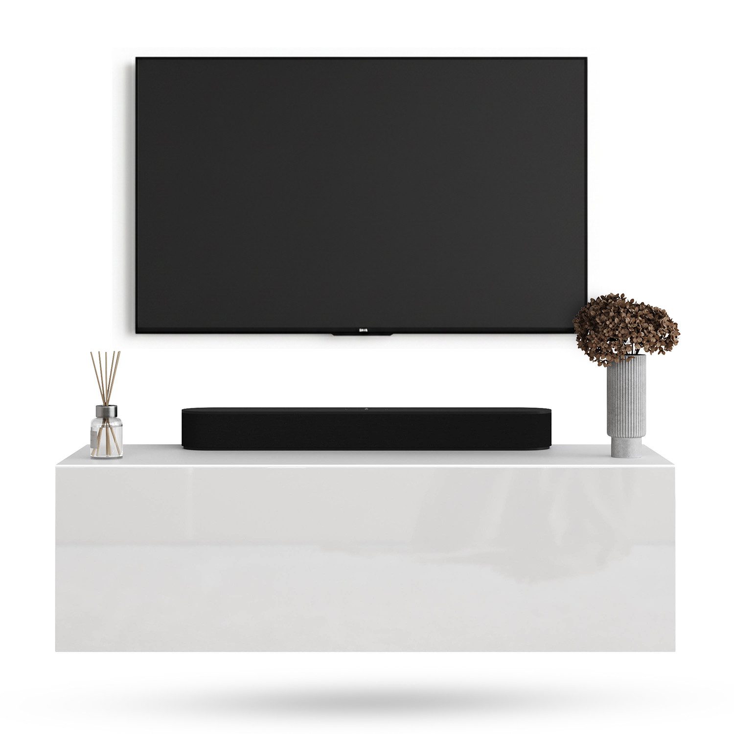 Planetmöbel TV-Board WEST TV Schrank (TV Lowboard, 1 St., Fernsehschrank hängend oder stehend), Fernsehtisch 1x 100cm breit