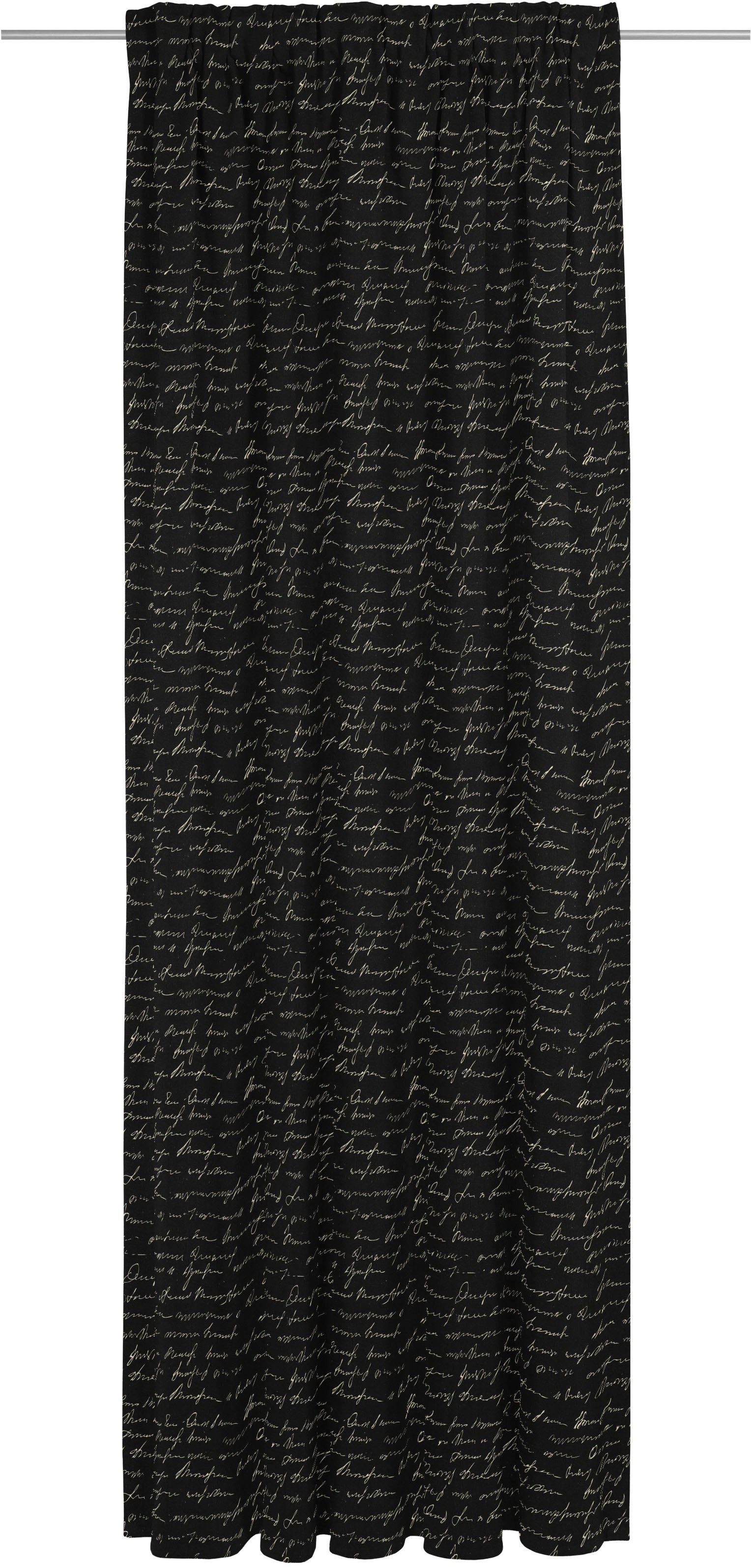 Vorhang (1 Multifunktionsband weiß/schwarz blickdicht, nachhaltig Bio-Baumwolle Scribble, Jacquard, Adam, St), aus