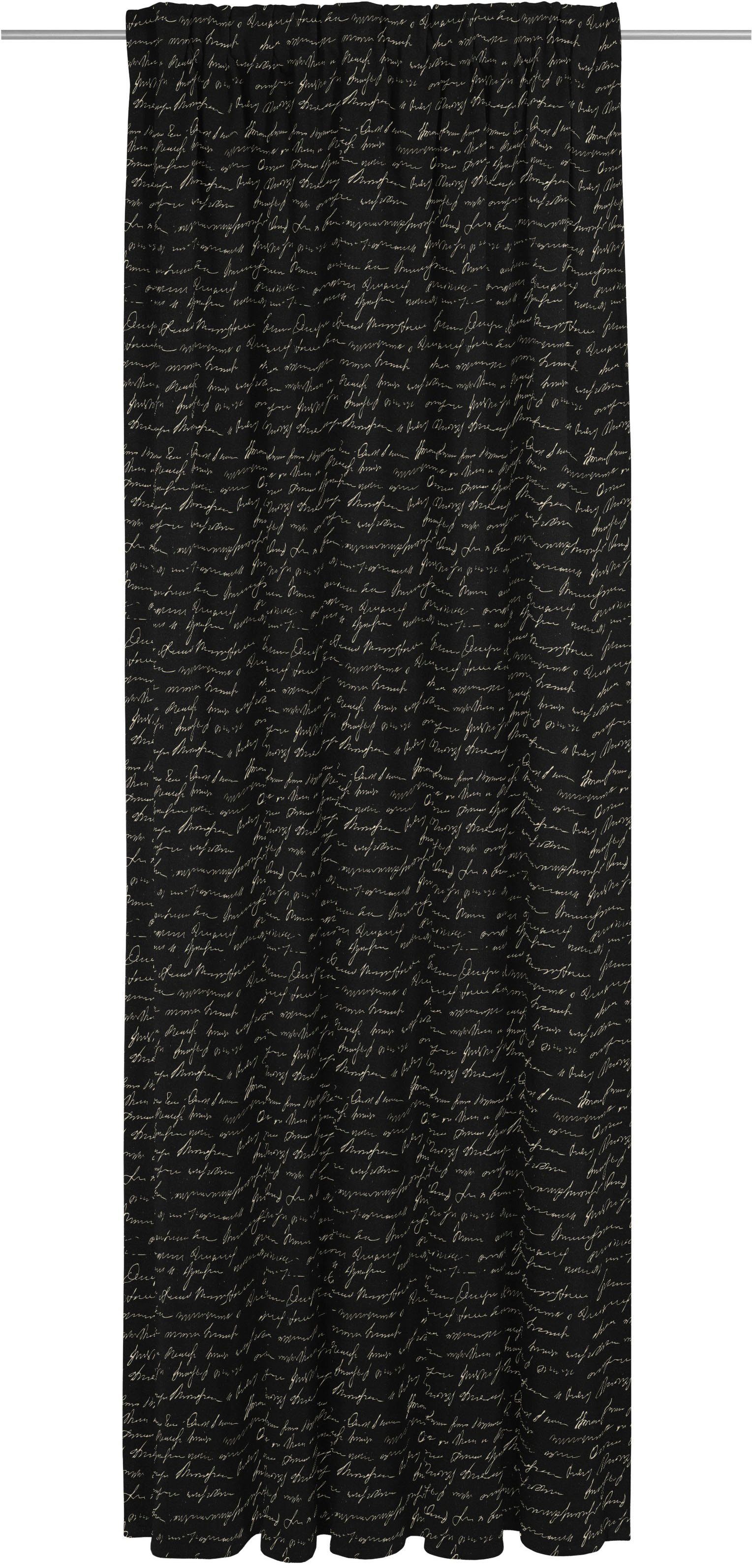 Vorhang Scribble, (1 aus blickdicht, nachhaltig Multifunktionsband Jacquard, Bio-Baumwolle weiß/schwarz St), Adam