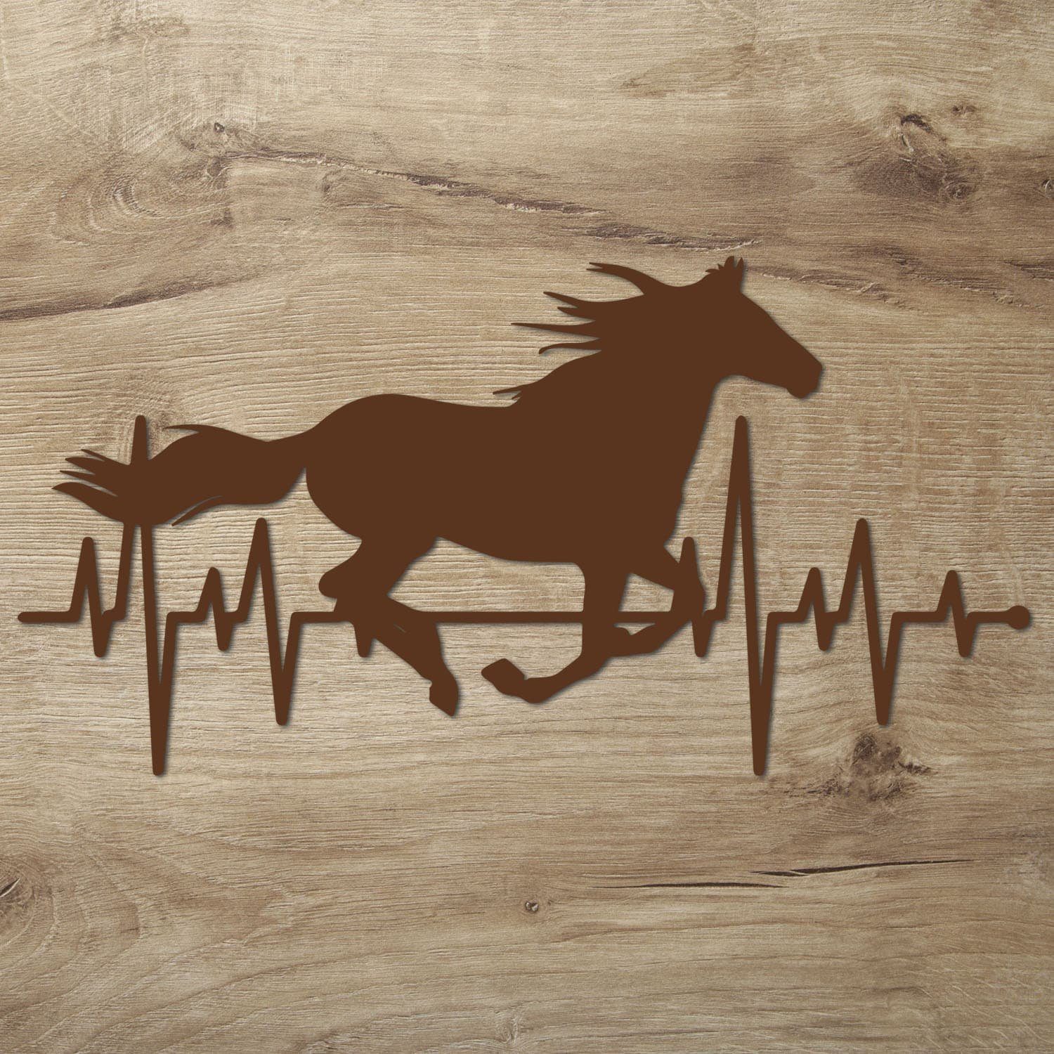 Namofactur 3D-Wandtattoo XXL Holz Wandtattoo Pferd EKG Wand Deko Kinder Pferdeliebhaber