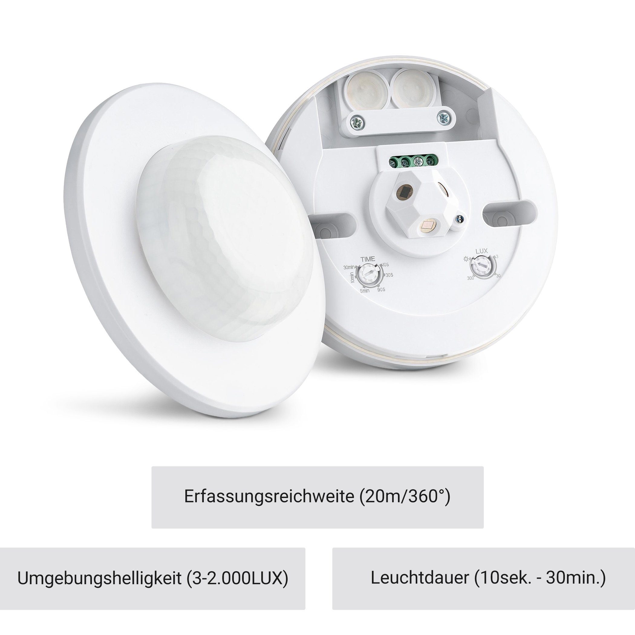 SEBSON Bewegungsmelder Bewegungsmelder Außen IP65 Aufputz LED geeignet IR Sensor einstellbar