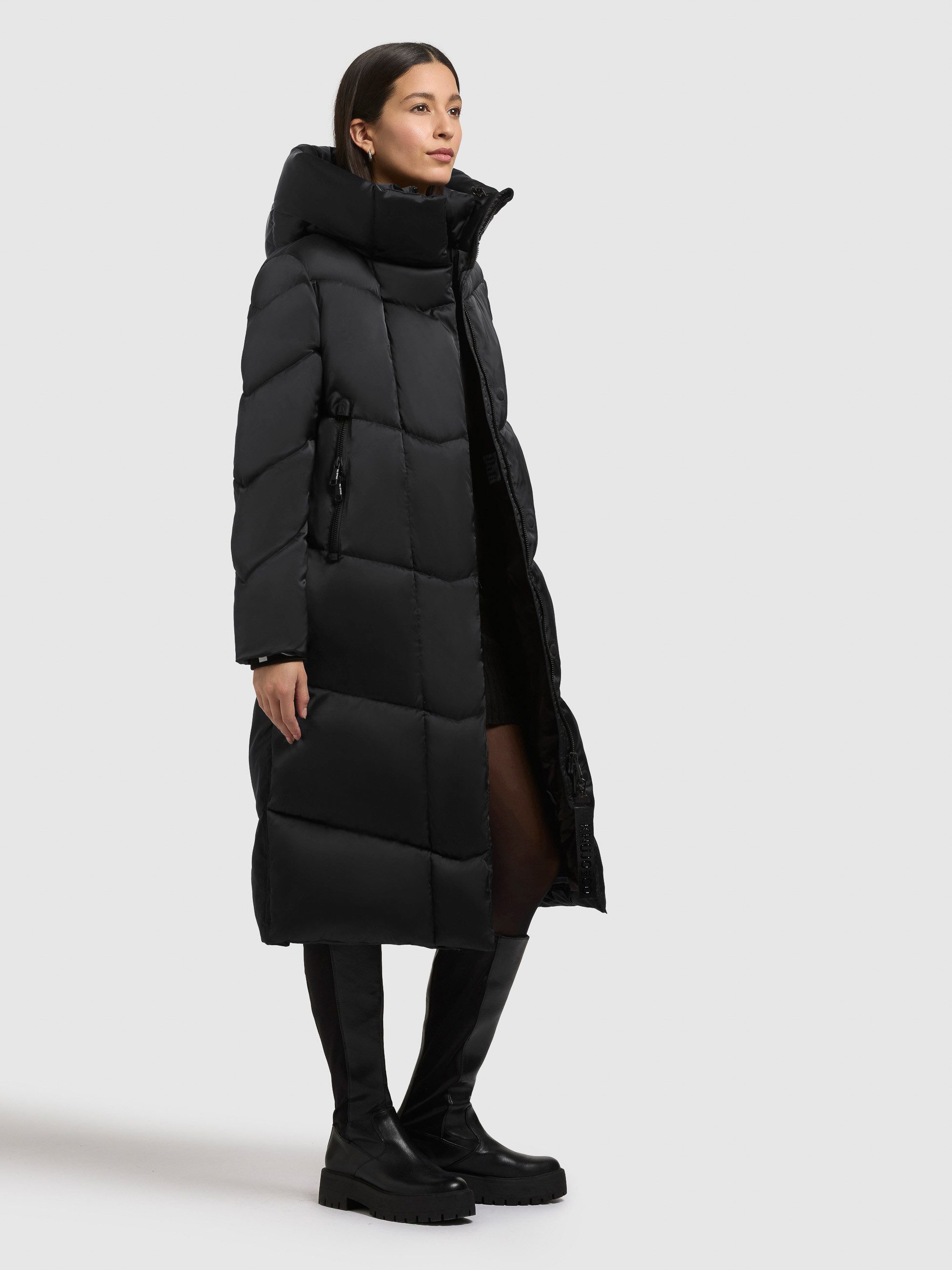 khujo Steppmantel MANELIA2 aus Kunstfaser und Polyester, kniebedeckende Passform