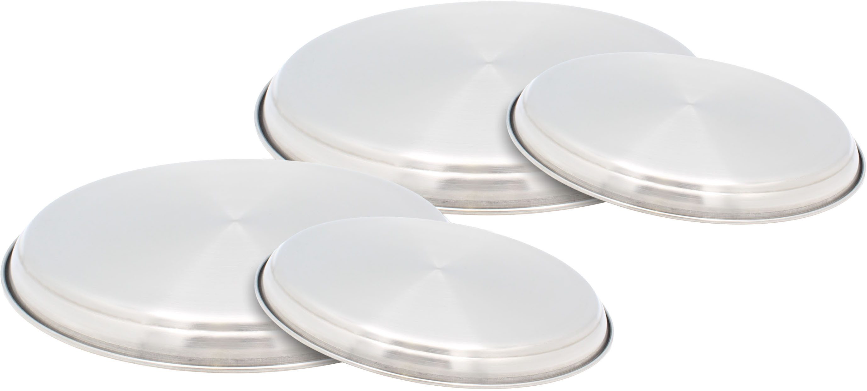 Krüger Herd-Abdeckplatte Edelstahl Herdplatten-Set, 4-tlg., Edelstahl, (Set, 4 tlg), (2x Ø 16 cm + 2x Ø 20 cm)
