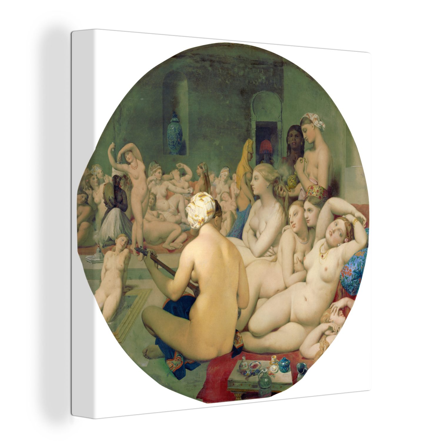 OneMillionCanvasses® Leinwandbild Das türkische Bad - Gemälde von Jean Auguste Dominique Ingres, (1 St), Leinwand Bilder für Wohnzimmer Schlafzimmer