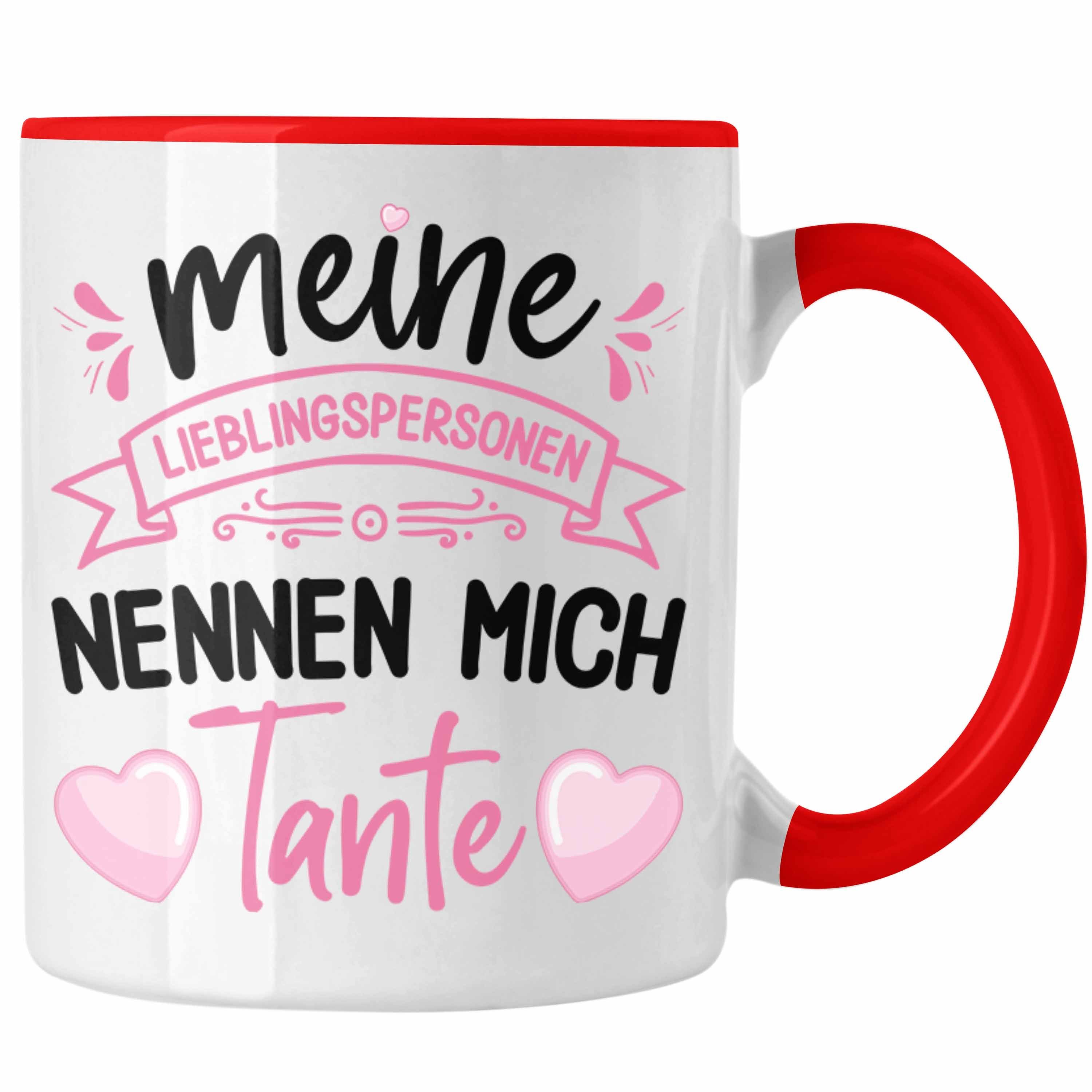 Trendation Rot Tasse Tasse Weihnachten Trendation Geschenk Geschenkidee Spruch - für Tante Tante Lustig Geburtstag