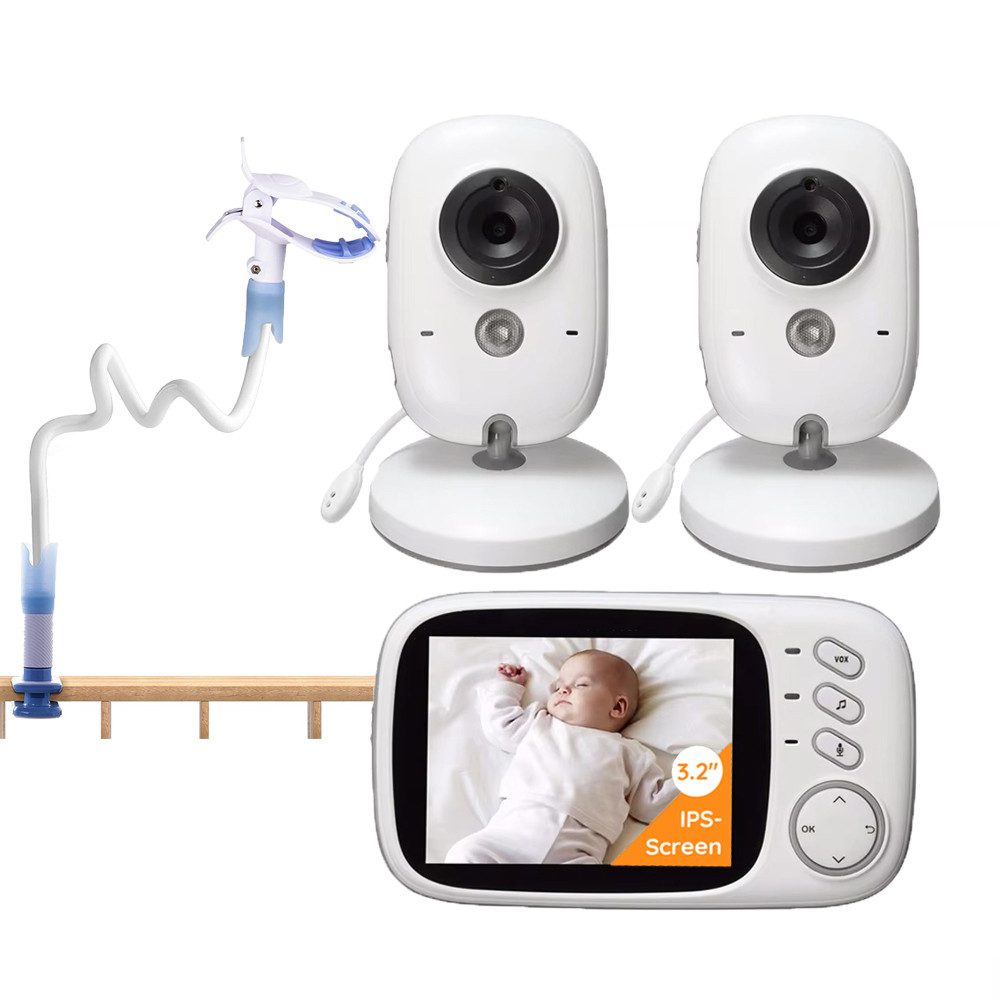 Babyphone Babyphone mit 2 kameras 3.2” Digital LCD Bildschirm mit Halterung