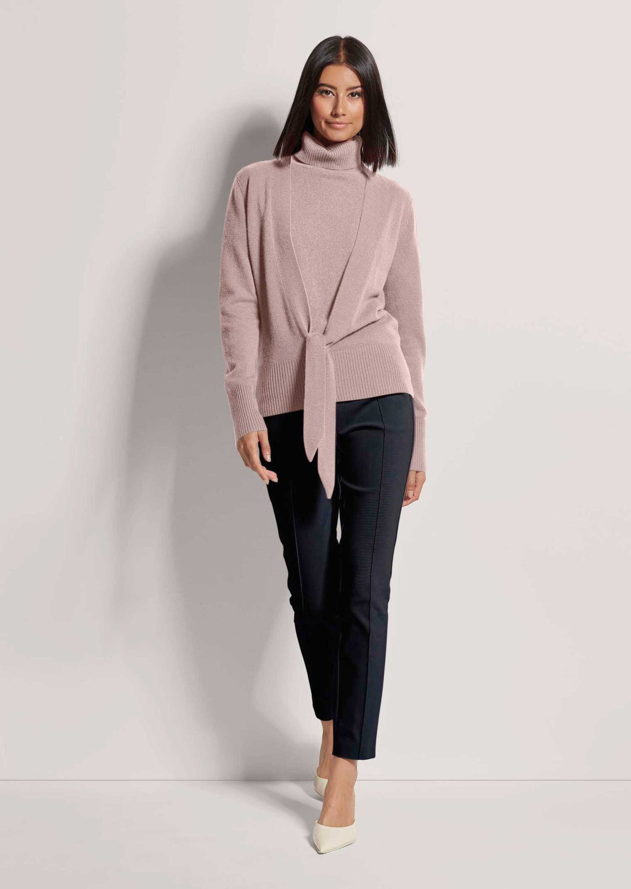 MADELEINE Strickjacke Kaschmir-Strickjacke mit tiefem V-Ausschnitt und Bind günstig online kaufen