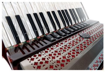 Zupan Piano-Akkordeon IV 96 EF/M - 96 Bassknöpfe, 38 Diskanttasten, A mano A-Stimmplatte, mit Holztastatur und Perlmuttauflage