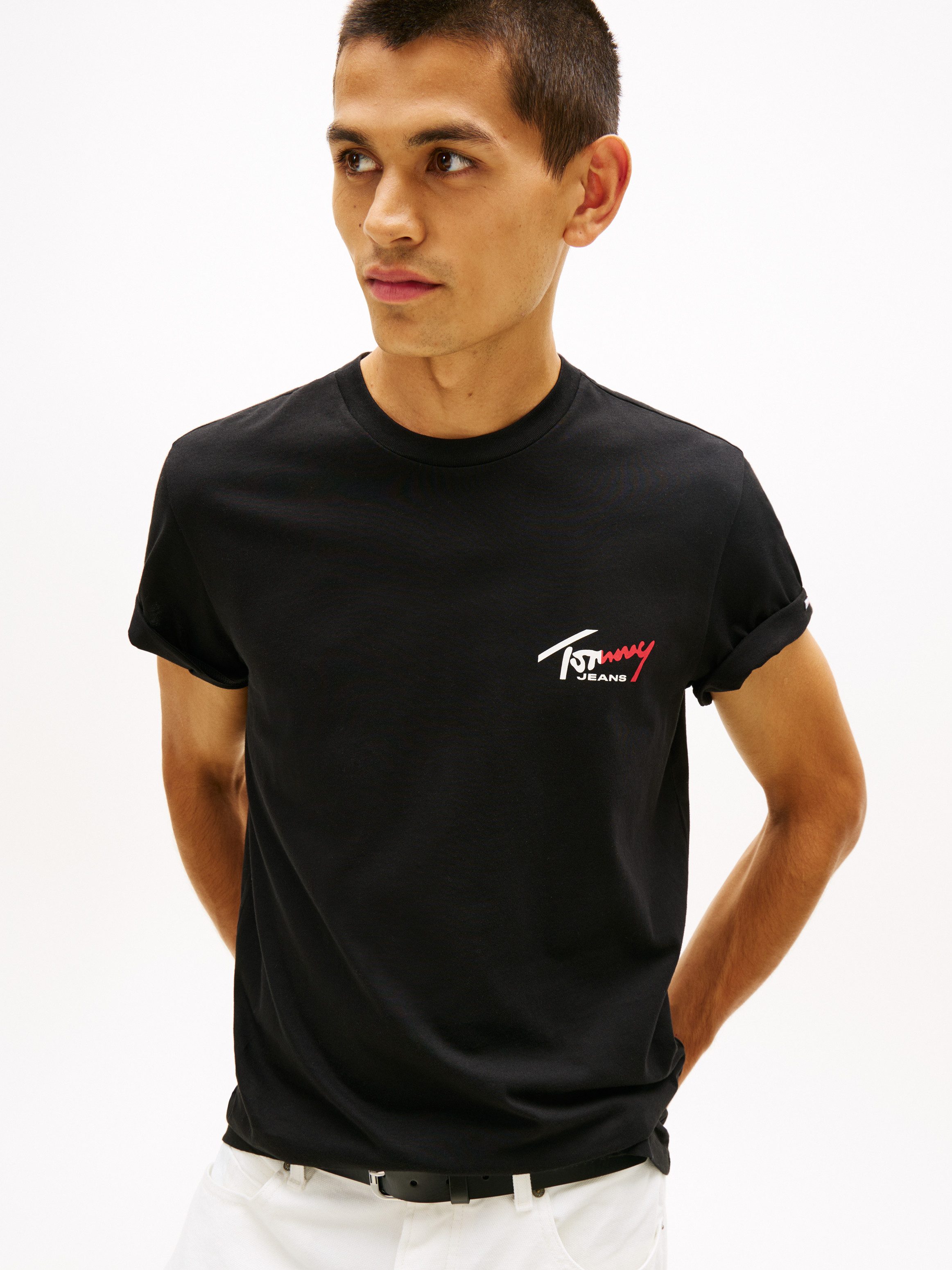 Tommy Jeans T-Shirt TJM SLIM FIT SIGN CHEST Slim fit mit Markenprint günstig online kaufen