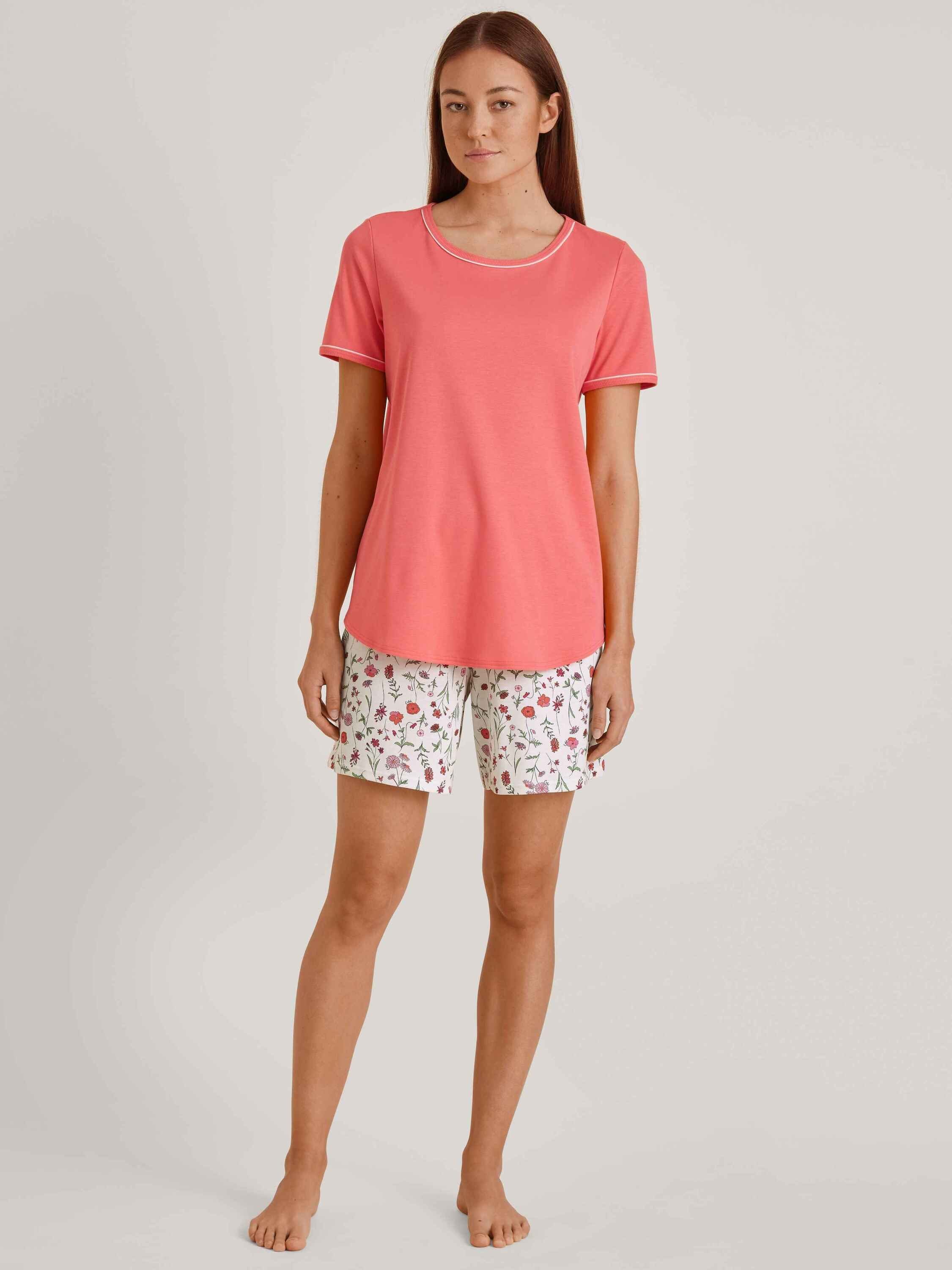 (2 porcelain rose Kurz-Pyjama Shorty tlg) CALIDA