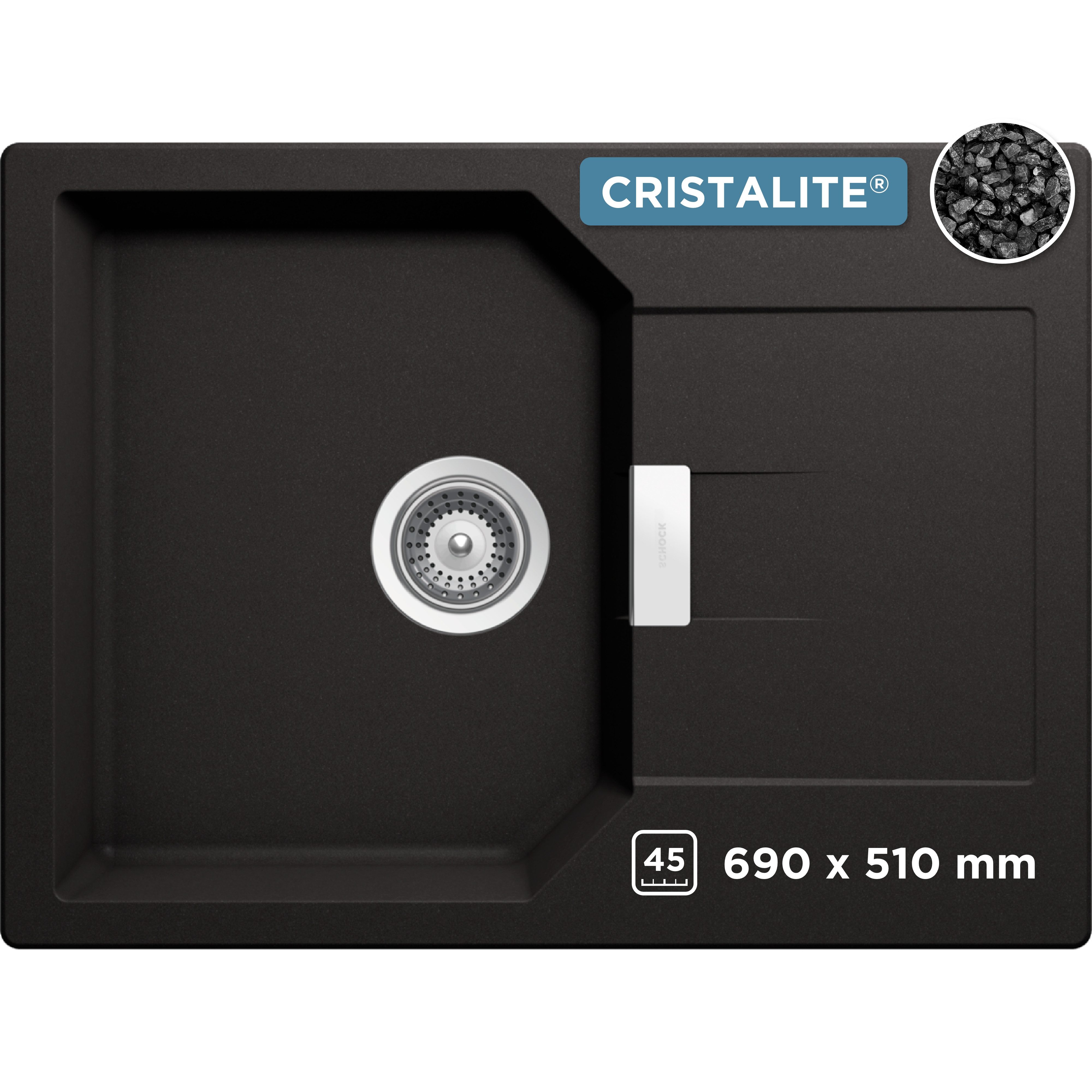 Schock Granitspüle Lucca, rechteckig, 69/51 cm