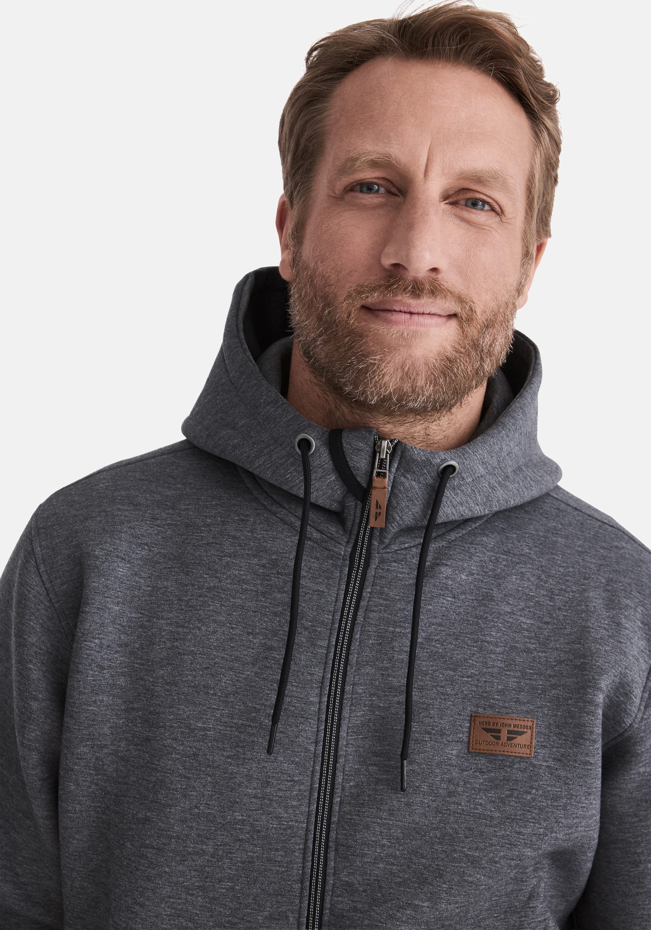 HERO by John Medoox Sweatjacke SAMUEL Sweatjacke mit Kapuze Soft Sweat Regularfit Casual Sweat für Herren