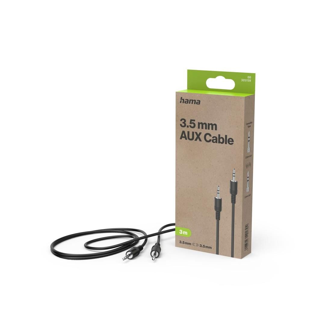 Hama Audio-Kabel, 3,5-mm-Klinken-St. - 3,5-mm-Klinken-St., Stereo, 3,0 m Audio-Kabel, 3,5-mm-Klinke