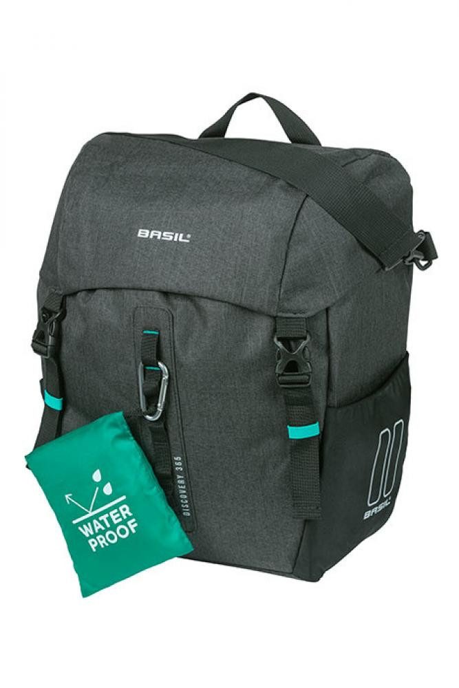 Fahrradtasche Basil Seitentasche Discovery 365D Single schwarz melee 30x17x36 cm 20l
