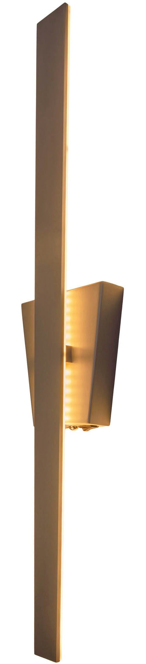 näve LED Wandleuchte "TREVOR", LED fest integriert, Warmweiß, nickel-matt, trapezförmiger Baldachin, inkl. Kippschalter, Höhe 62cm
