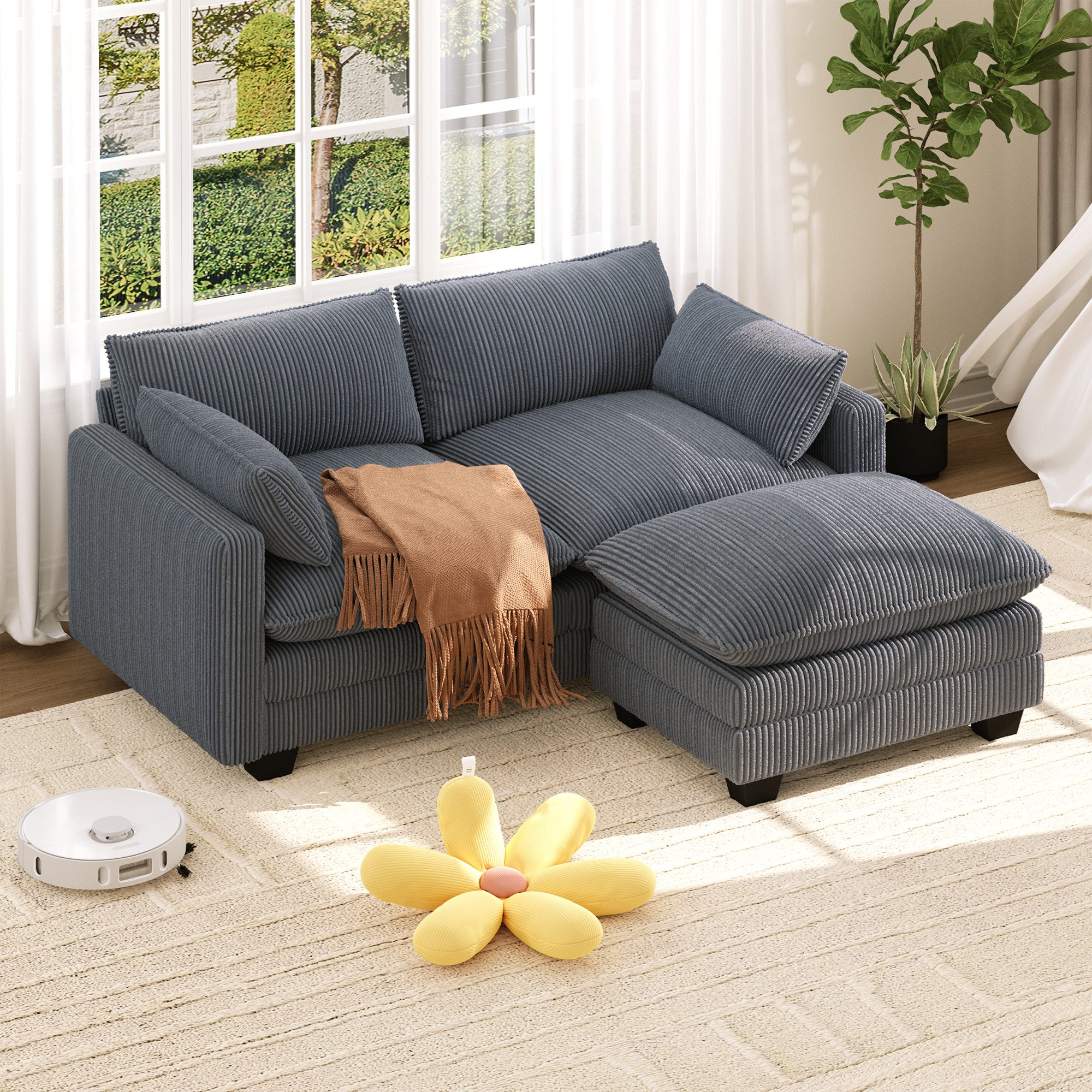 Bealife Ecksofa Sofa mit Recamiere, Wohnlandschaft, L-Form, B: 160/240 cm, Weich wie eine Wolke