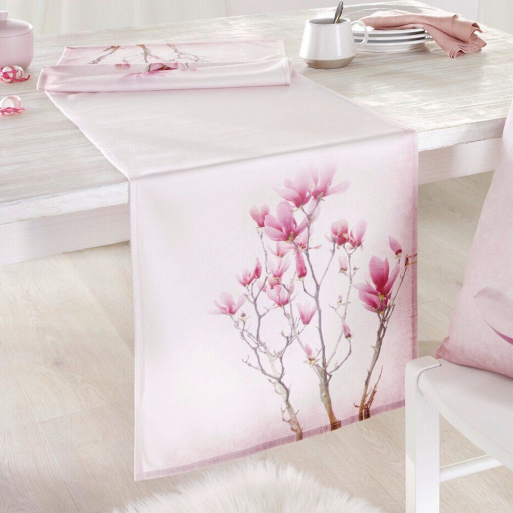Home-trends24.de Tischläufer Tischläufer Tulpen Magnolie Tischdecke günstig online kaufen