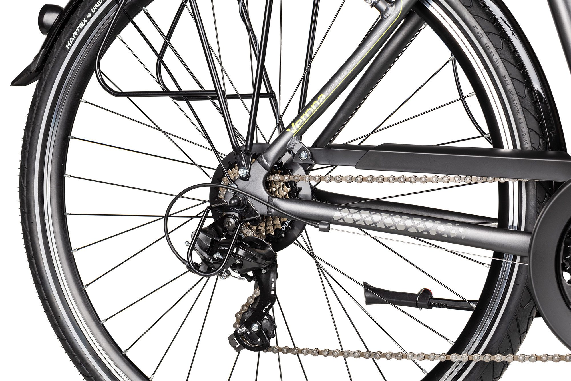 Adler Trekking Bike Verona Wave, 21-speed Shimano Tourney 21 derailleur, derailleur gears, 21-speed Shimano Tourney derailleur gears, black/grey