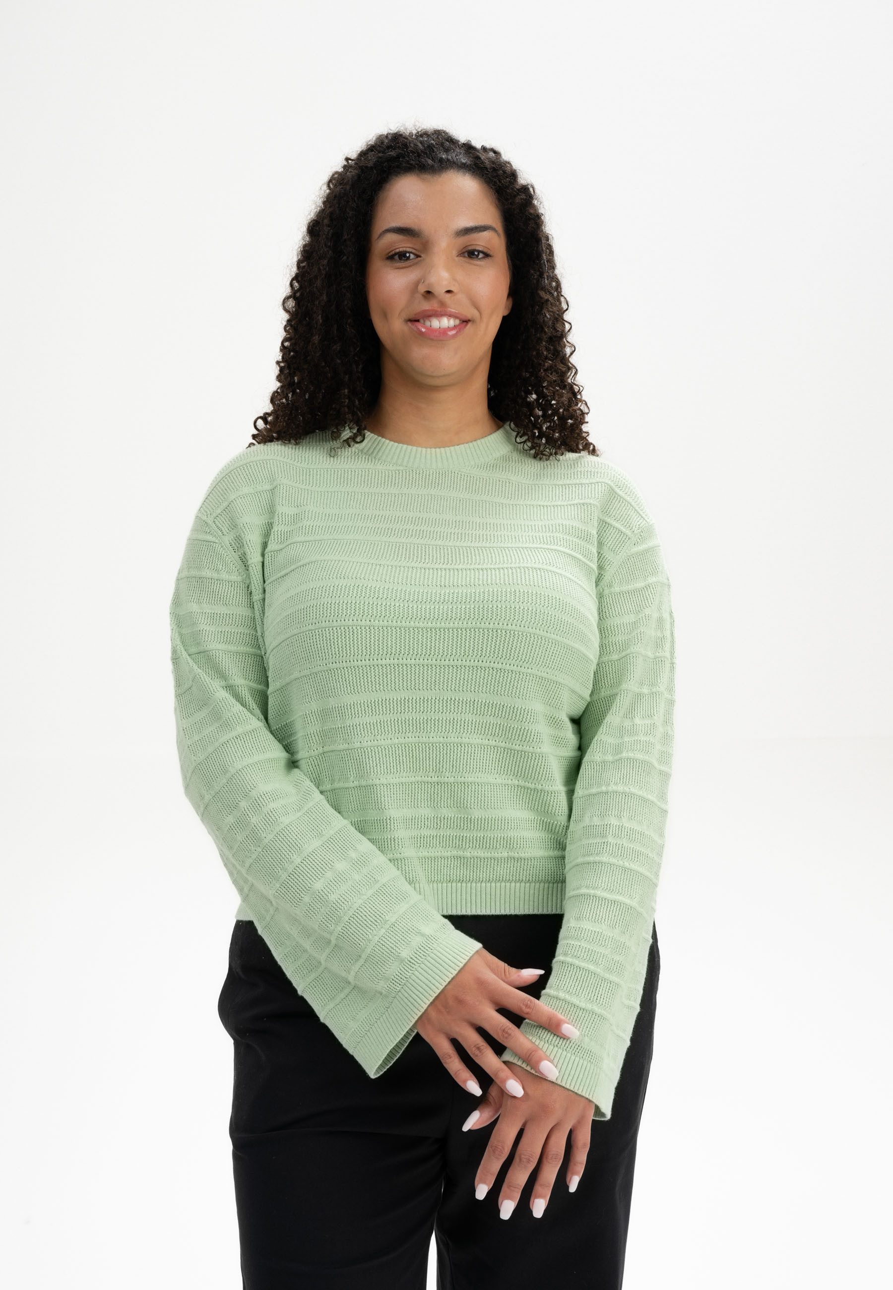 MELA Strickpullover Strukturierter Strickpullover JALIDI Weite günstig online kaufen
