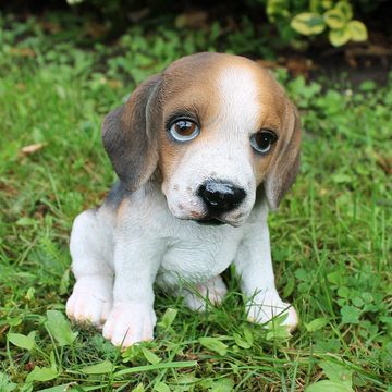 colourliving Tierfigur Beagle Figur sitzend Beagle Hundefigur lebensecht Deko Hundefigur (1x sitzend), handbemalt, wetterfest, lebensecht wirkend