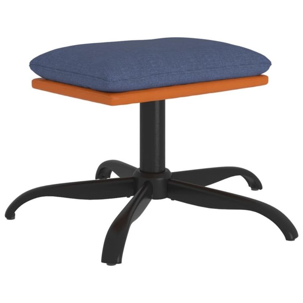 Polsterhocker Fußhocker Blau 60x60x36 cm Stoff und Kunstleder