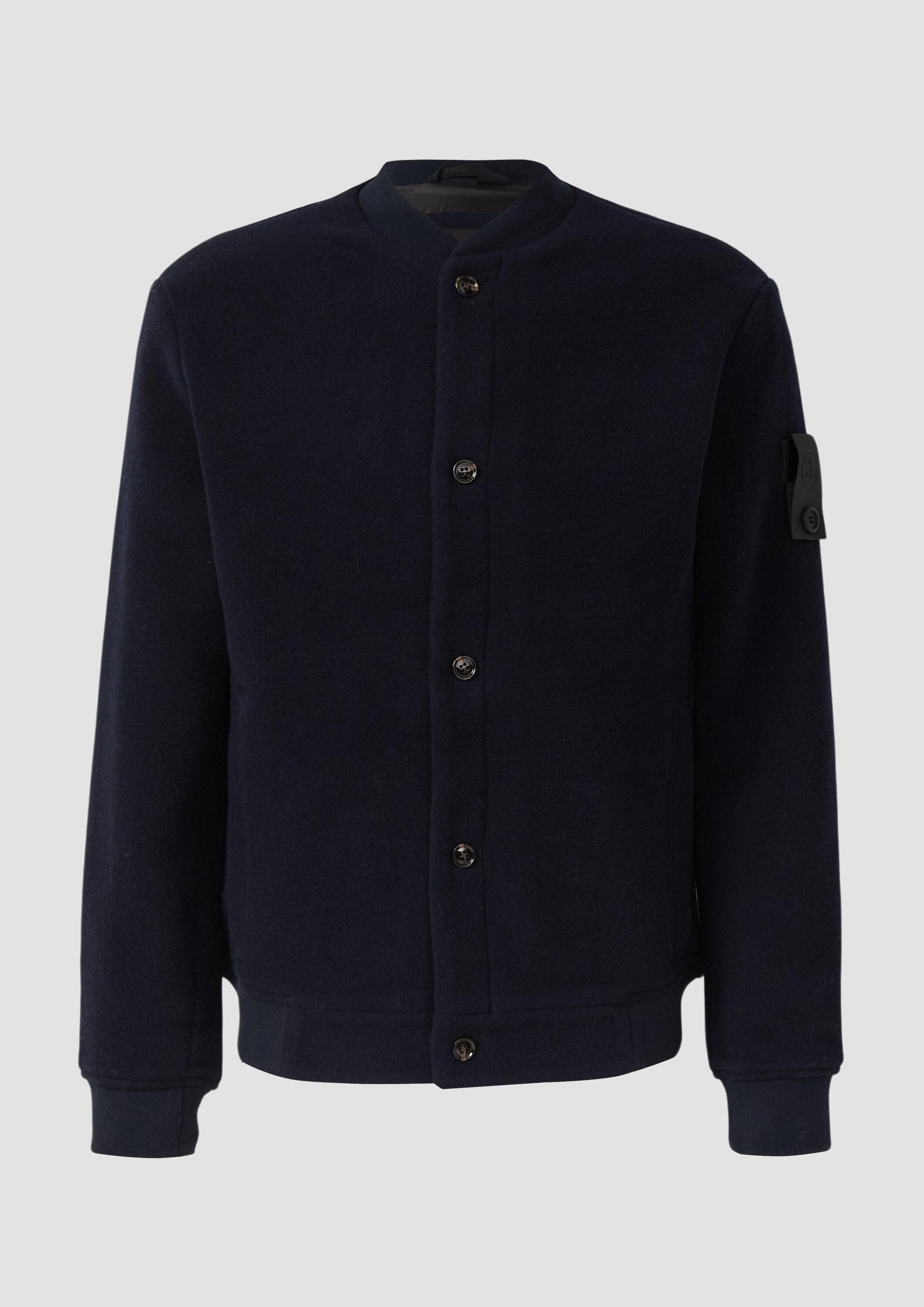 s.Oliver Funktionsjacke Outdoor-Jacke Wollmix-Blouson mit Label-Patch