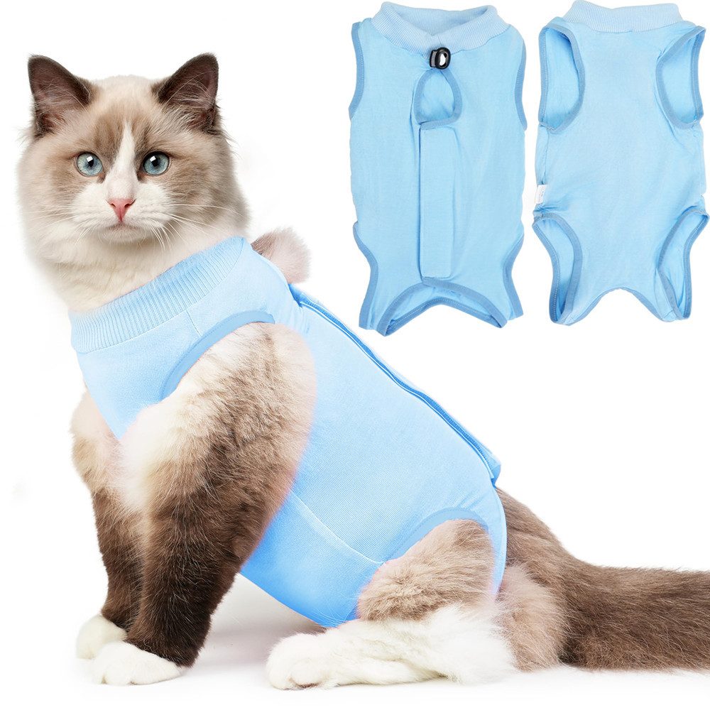 Ledander Schutzkragen Katzenbody nach Op Erholungsträger für Katzen nach der Operation, Alternative zum Trichter für männliche und weibliche Katzen von Ledander