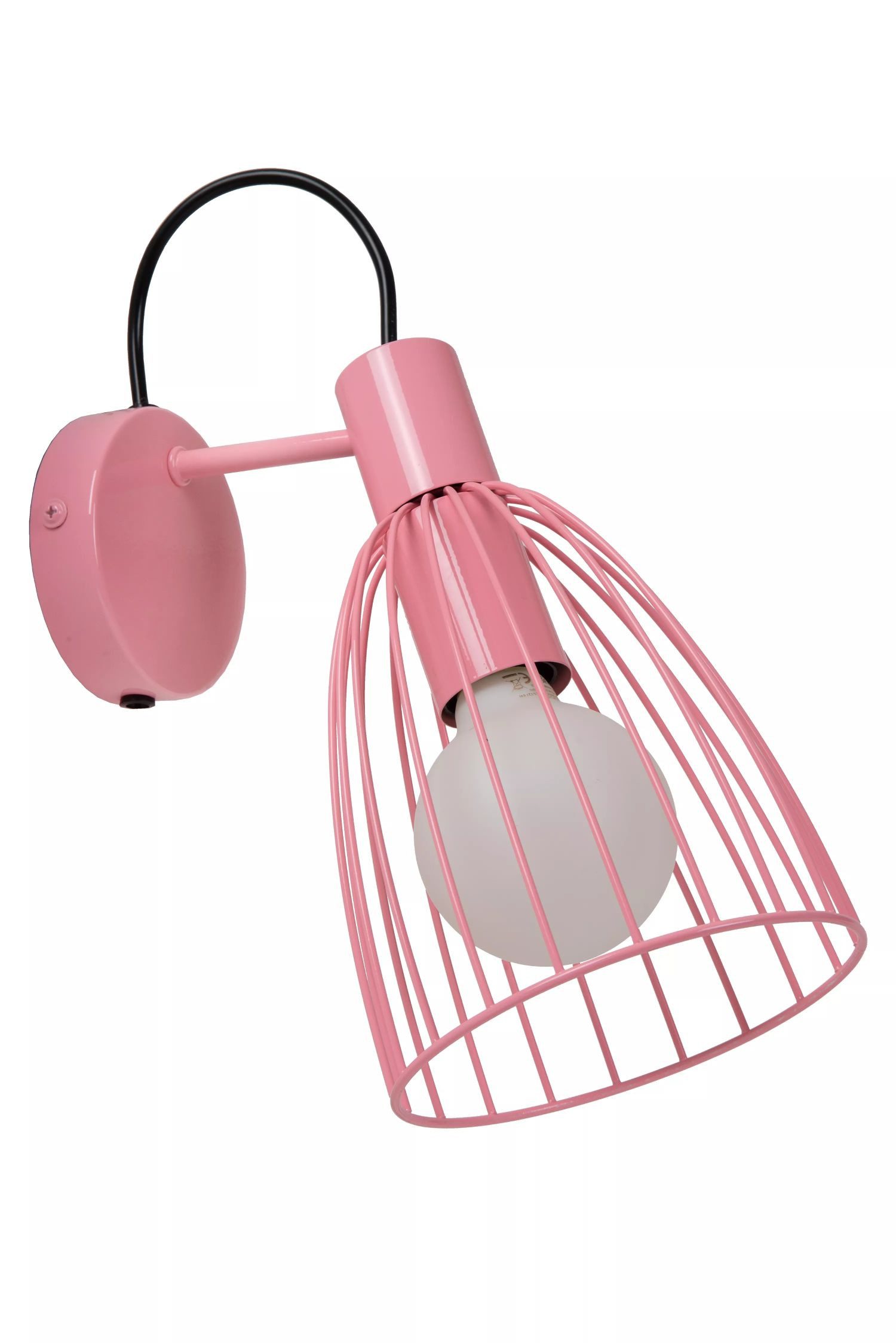 Licht-Erlebnisse Wandstrahler NAVIK, ohne Leuchtmittel, Pink Metall Draht Strahler Spot verstellbar E27 B:15 cm Kinderzimmer