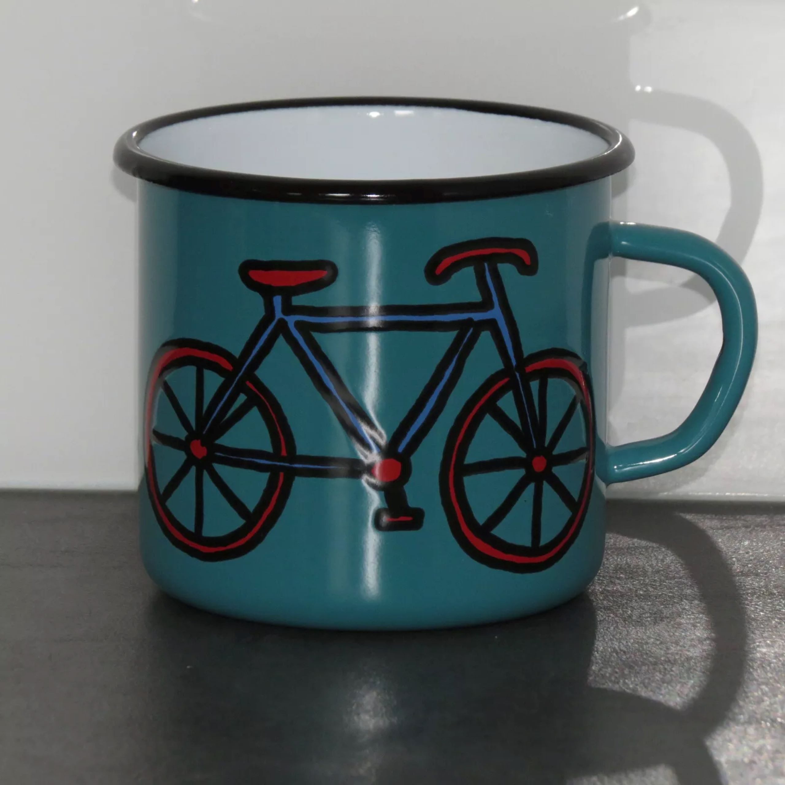 Holzprodukte Becher Email Emaile Emaille Kaffeebecher Teetasse Becher Tasse Kaffee Tee, 350 ml