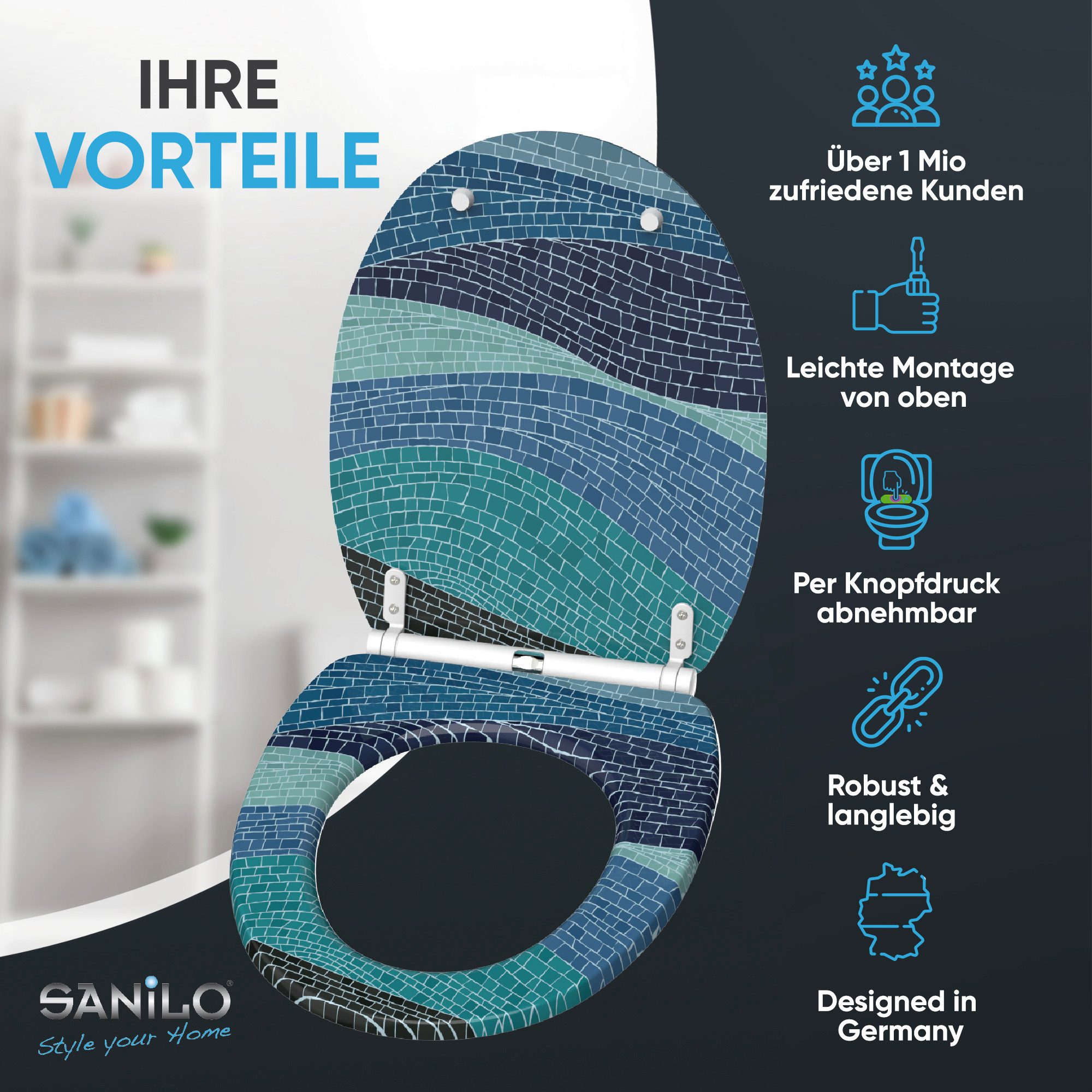Sanilo WC-Sitz mit Absenkautomatik & Top Fix in vielen Designs, hochwertig, günstig online kaufen