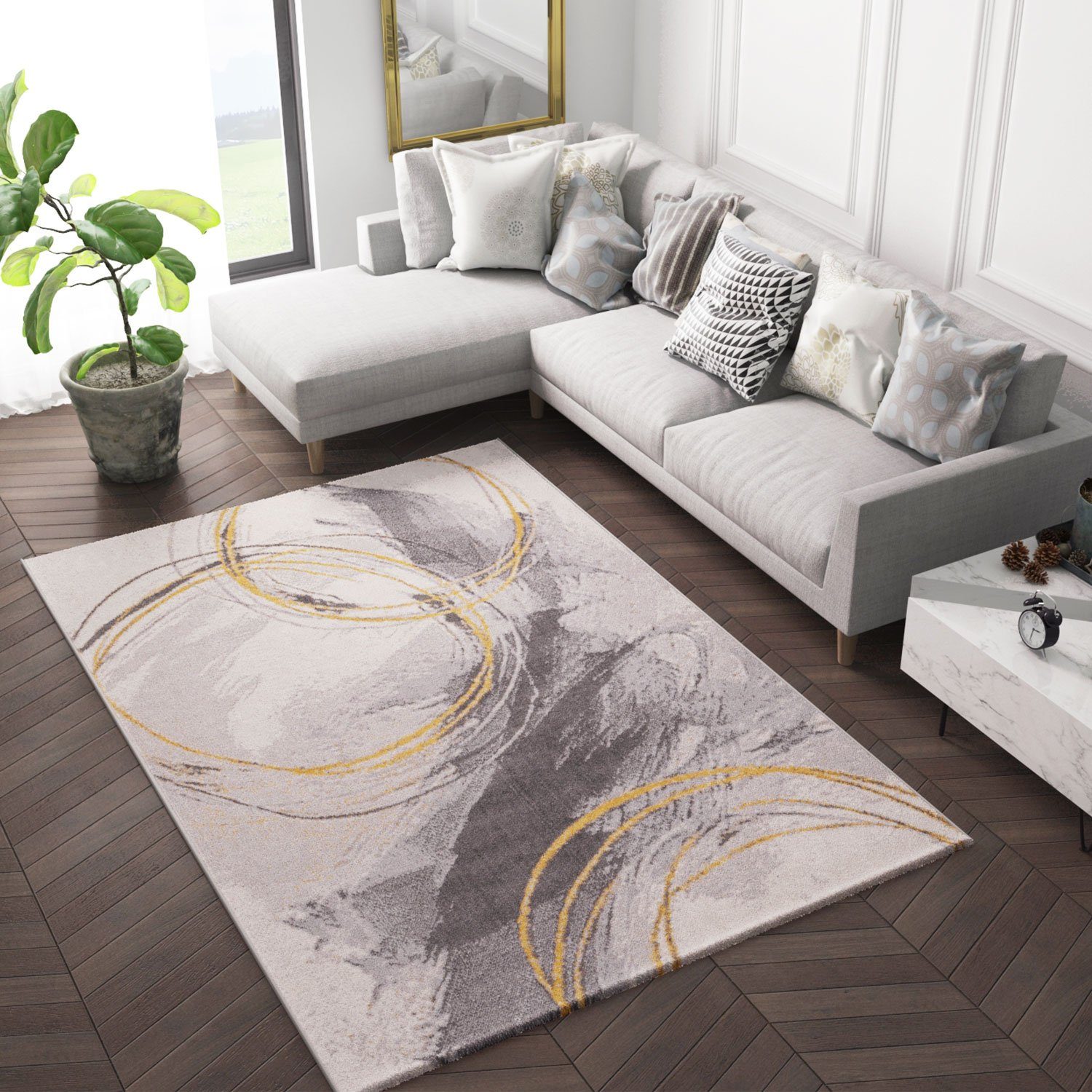 Vimoda Teppich Teppich Wohnzimmer kurzflor, Rechteckig, günstig online kaufen