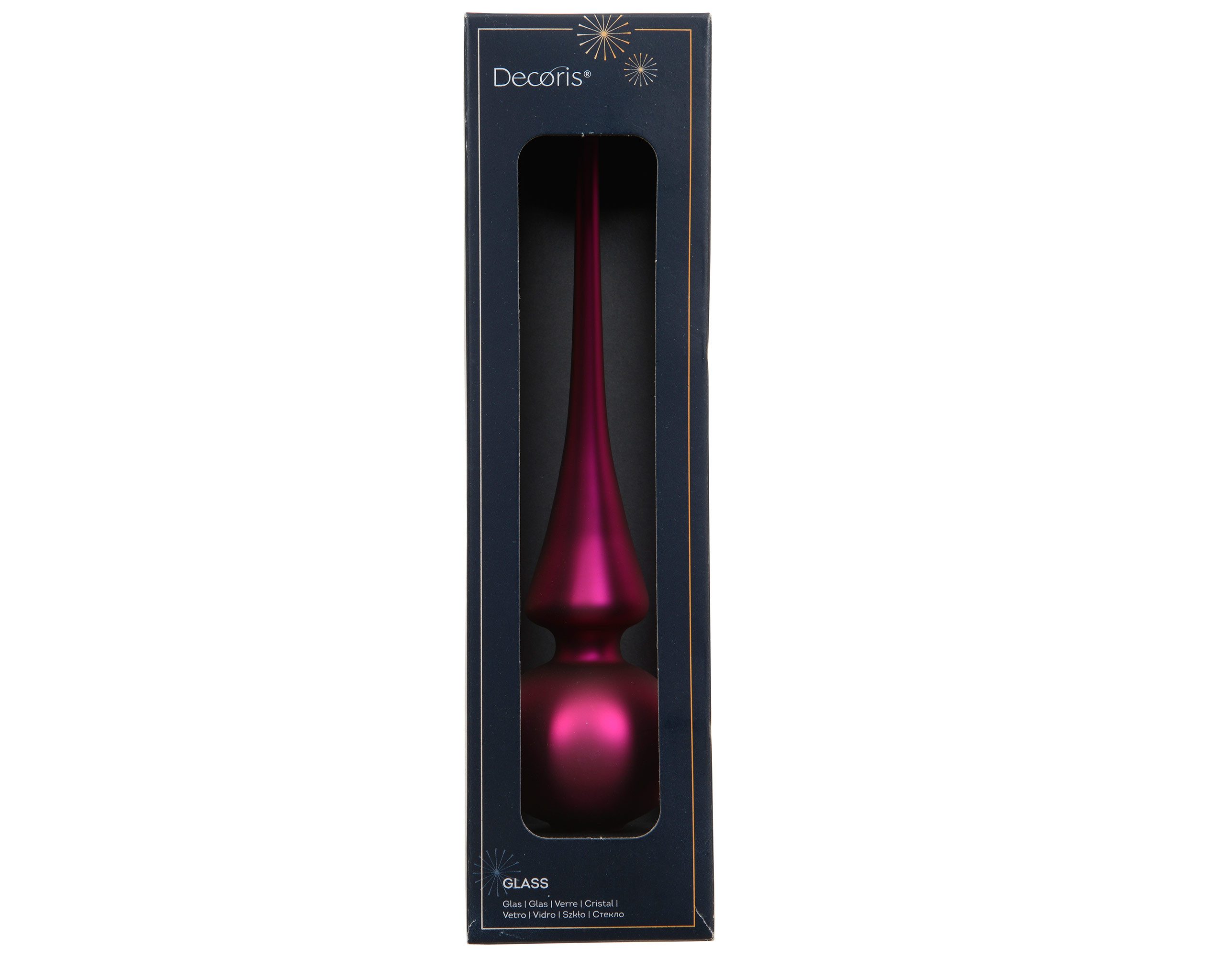 Kaemingk Christbaumspitze, Christbaumspitze Glas 26cm - Festlich Rosa matt