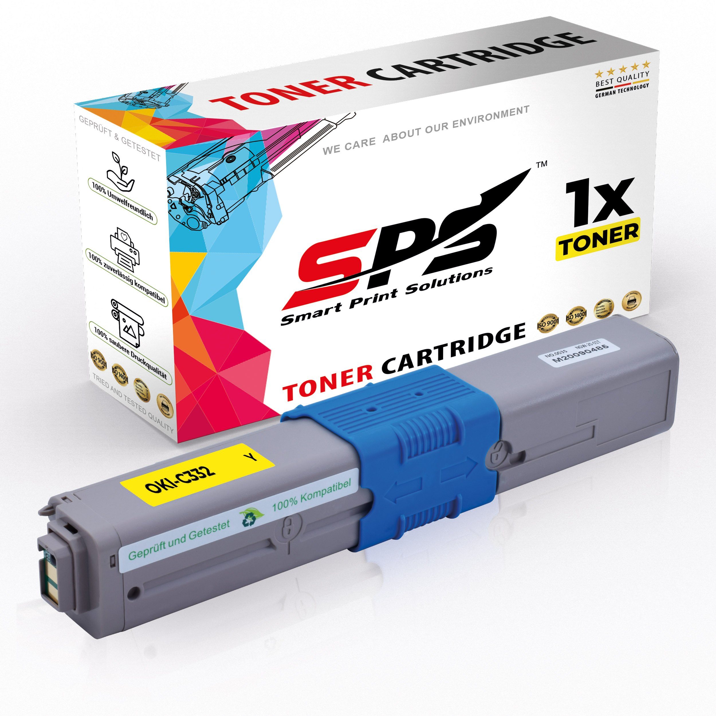 SPS Tonerkartusche Kompatibel für OKI C332 46508709, (1er Pack, 1-St., 1 x Toner (Für OKI C332 Gelb)