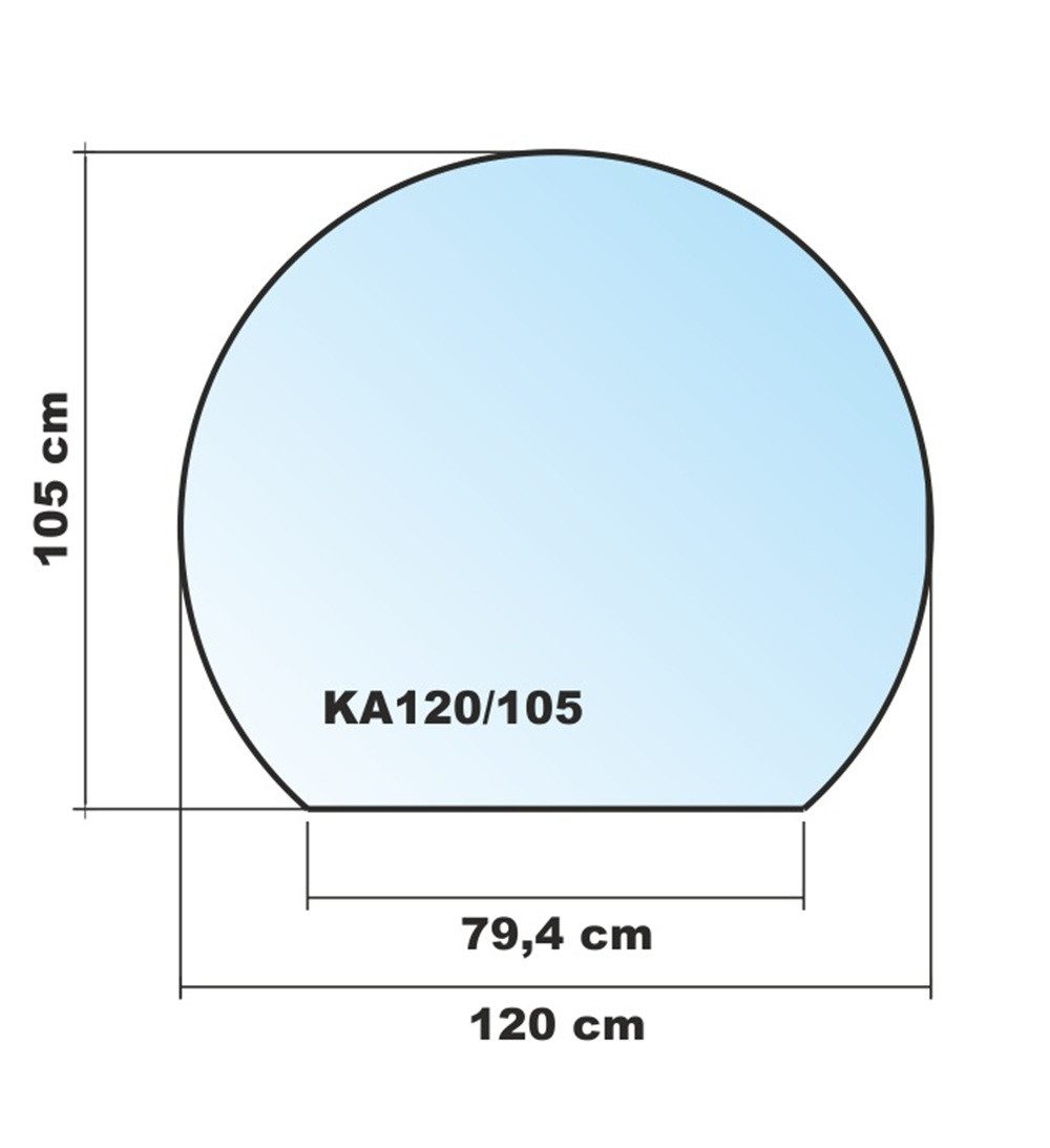 ECOfoxx Bodenschutzplatte Kreisabschnitt 120x105cm schwarz - Funkenschutzplatte mit Dichtlippe, Form: Kreisabschnitt, mit Silikondichtung (zur Selbstmontage), Glas schwarz 1200x1050mm