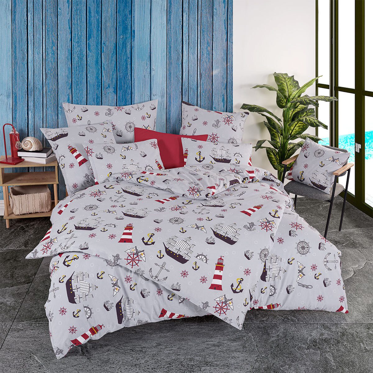 TRAUMSCHLAF Bettwäsche Marine, Renforce, 2 teilig, maritimes Design auf 100 günstig online kaufen