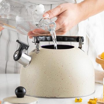 yozhiqu Reise-Wasserkocher Edelstahl-Wasserkessel Flöten-Tee-Kessel, 2,5L Wasserkocher, 2.5 l, Robust und laut - Edelstahl, geeignet für Tee,Kaffee,elektrische Herde