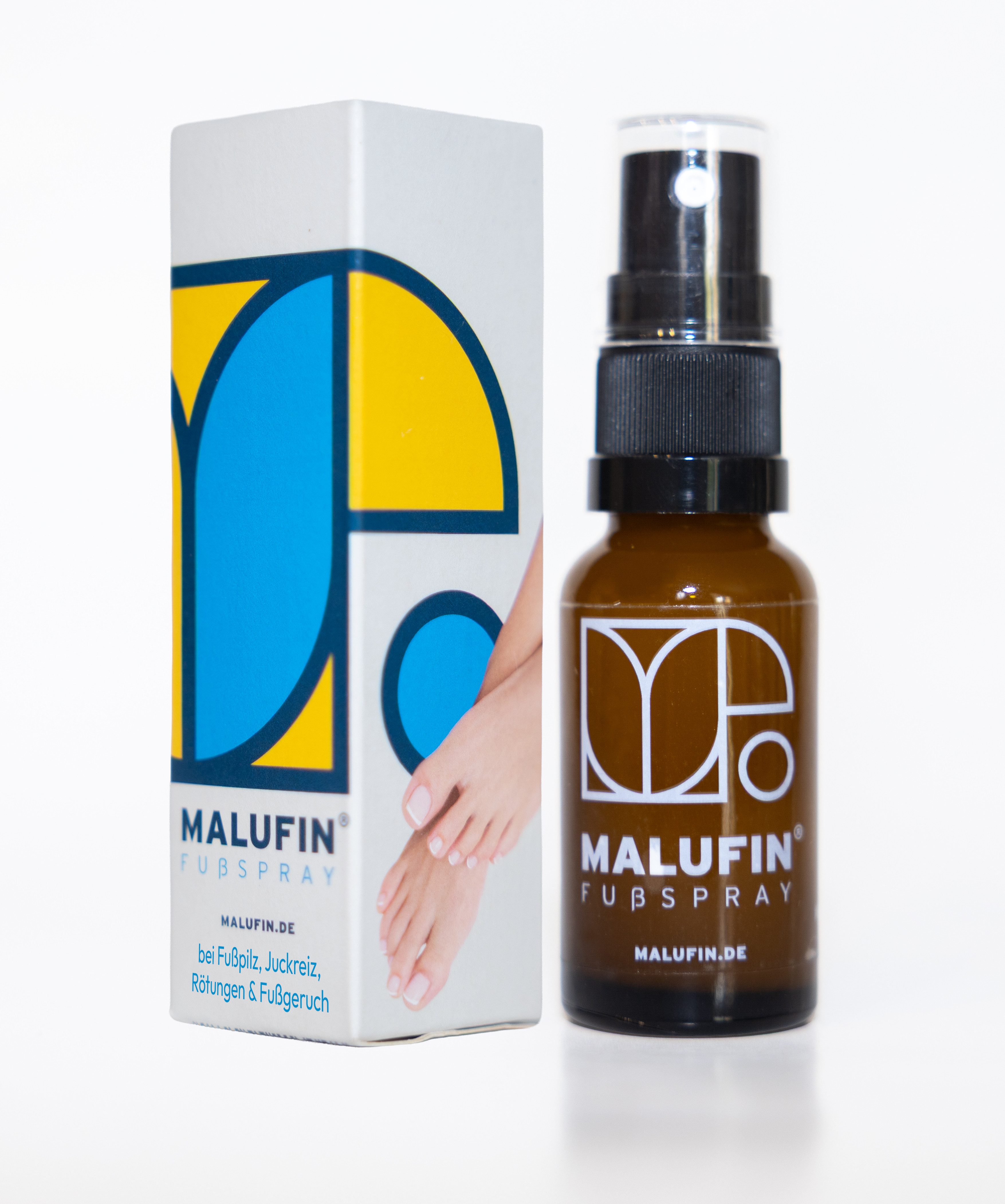 Malufin® Fußspray 20ml bei Rötungen, Juckreiz, Schweißgeruch, MIT HONIG! Made in Germany, Für empfindliche Haut geeignet