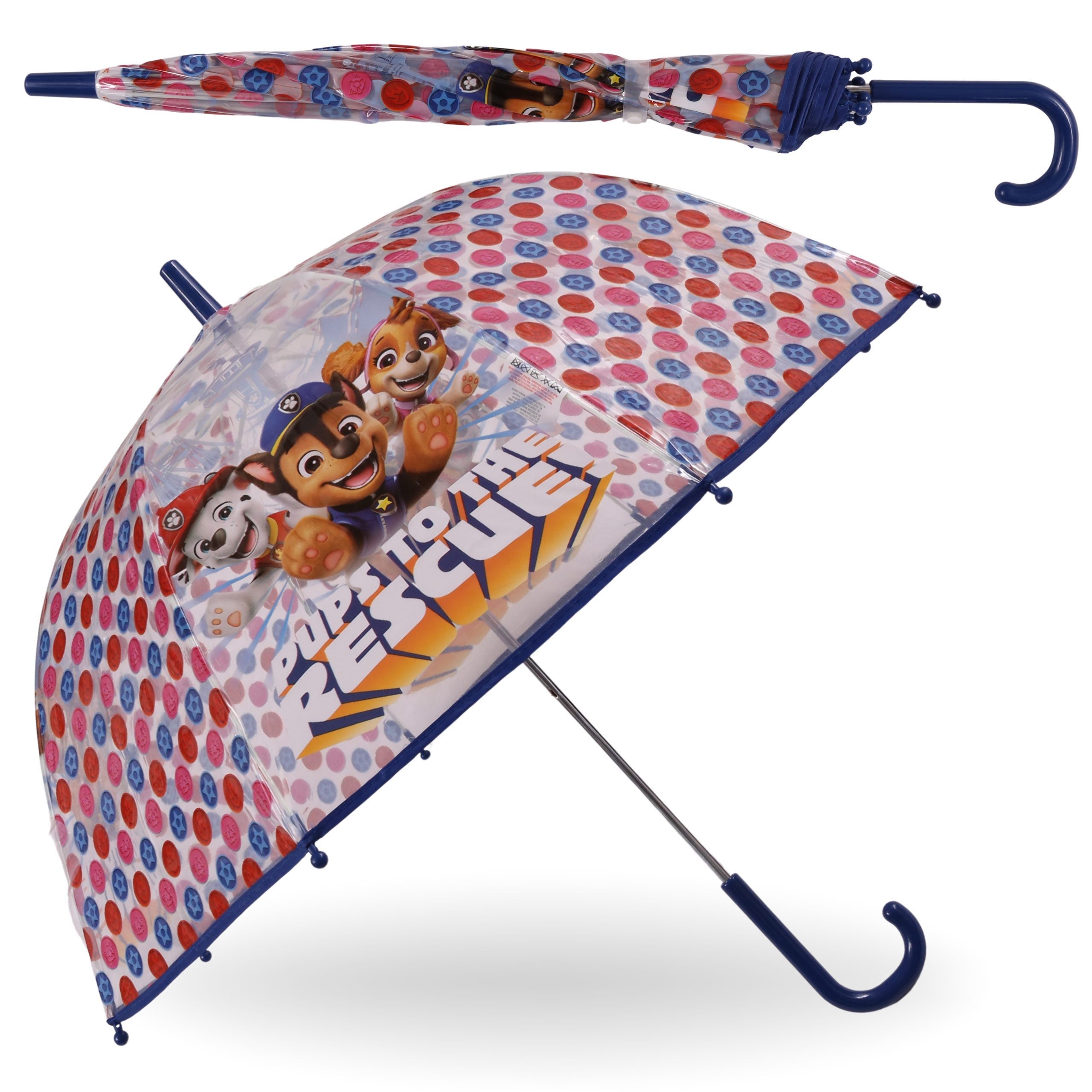 Sarcia.eu Taschenregenschirm Paw Patrol Chase Marshall Skye Kinderregenschirm, faltbar, transparent